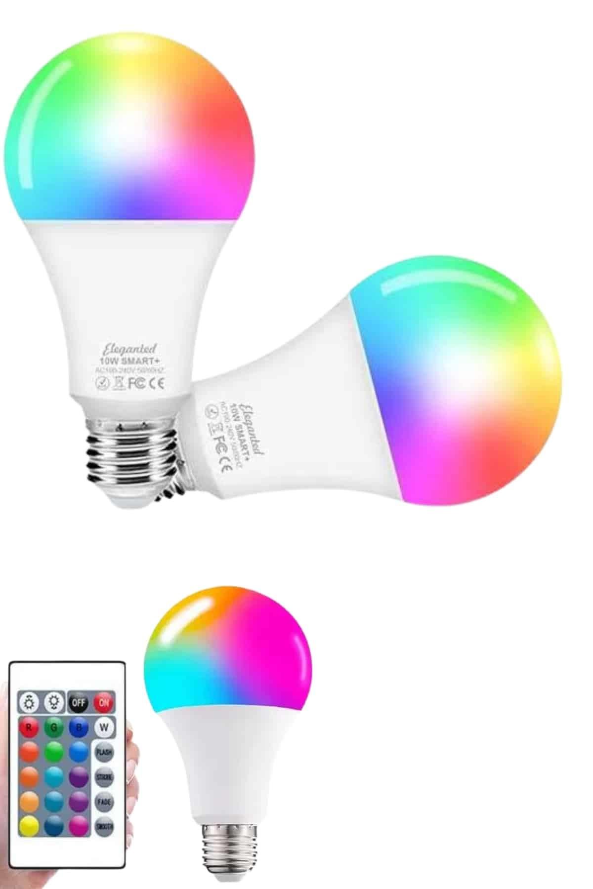 Ayarlanabilir Parlaklık RGB Led Ampul Beyaz Lamba Ve Renkli Ampul