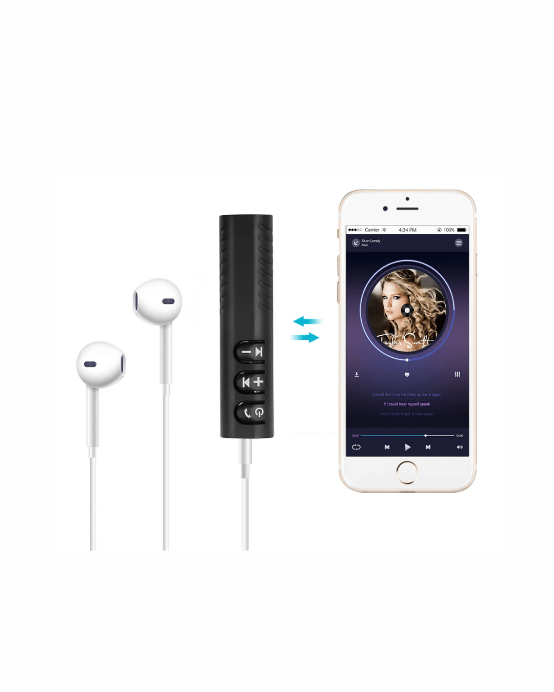 Bluetooth 4.1 Ses Alıcısı | 3.5mm Girişli Hoparlör & Kulaklıklar İçin Kablosuz Dönüştürücü