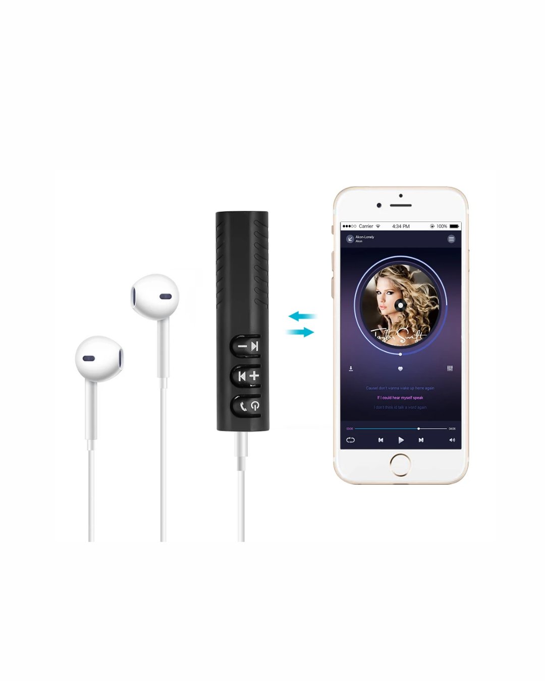 Bluetooth 4.1 Ses Alıcısı | 3.5mm Girişli Hoparlör & Kulaklıklar İçin Kablosuz Dönüştürücü