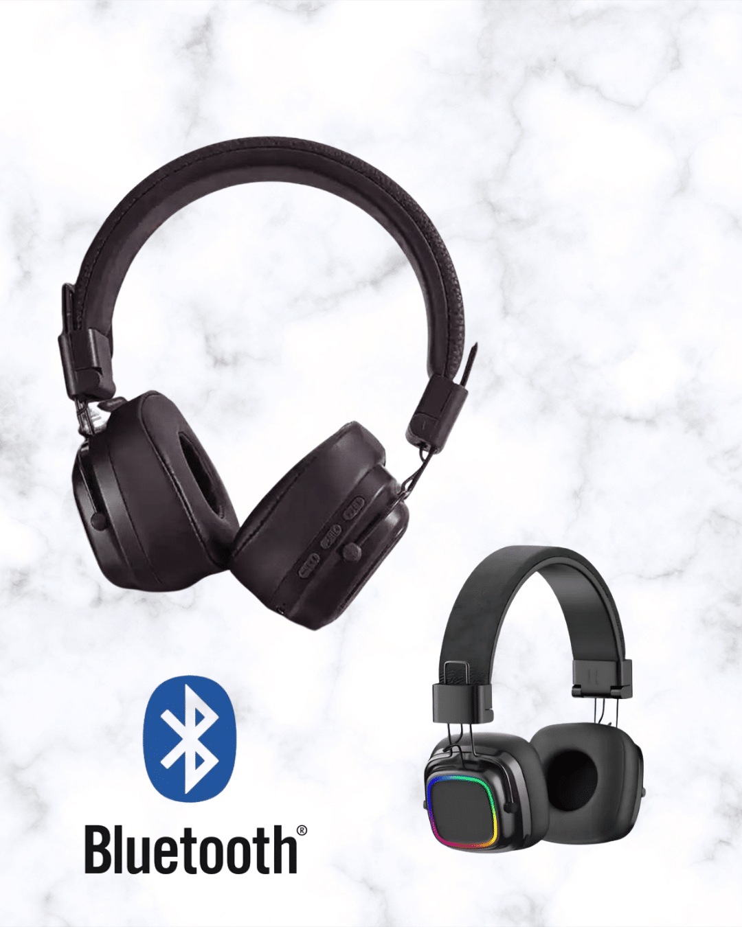 Bluetooth 5.3 Rainbow Işıklı Kulak Üstü Kablosuz Kulaklık