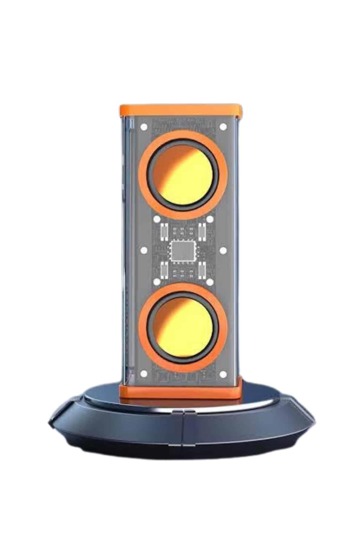 Bluetooth Hoparlör Şeffaf Mecha RGB Işıklı Çift Hoparlör 5.0 Bluetooth