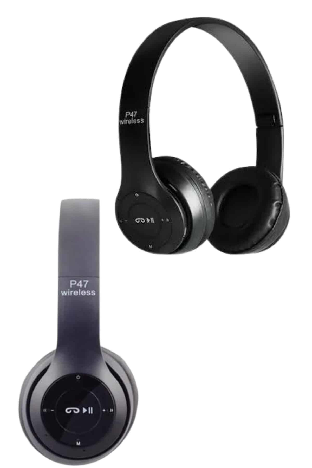 Bluetooth Kablosuz Kulaklık Siyah Wireless 5.0 Kulak Üstü Uzun Pil Ömrü