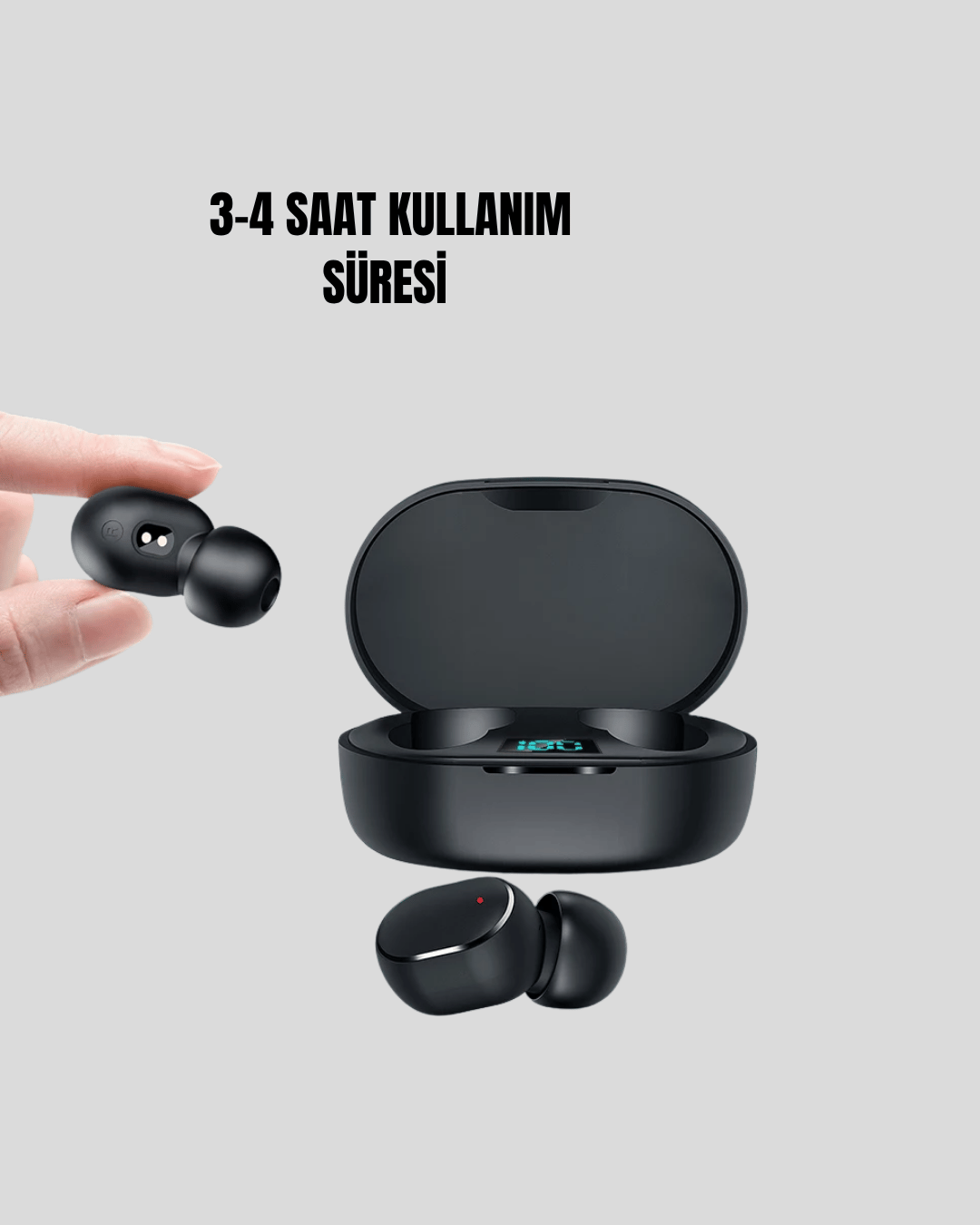 Bluetooth Kulaklık TWS Yüksek Ses Kaliteli Kesintisiz Dijital Göstergeli Kulaklık