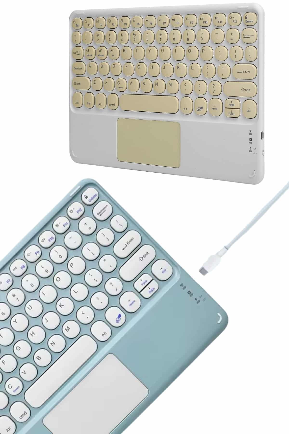 Bluetooth Touchpad Klavye Ultra İnce Taşınabilir Q Klavye