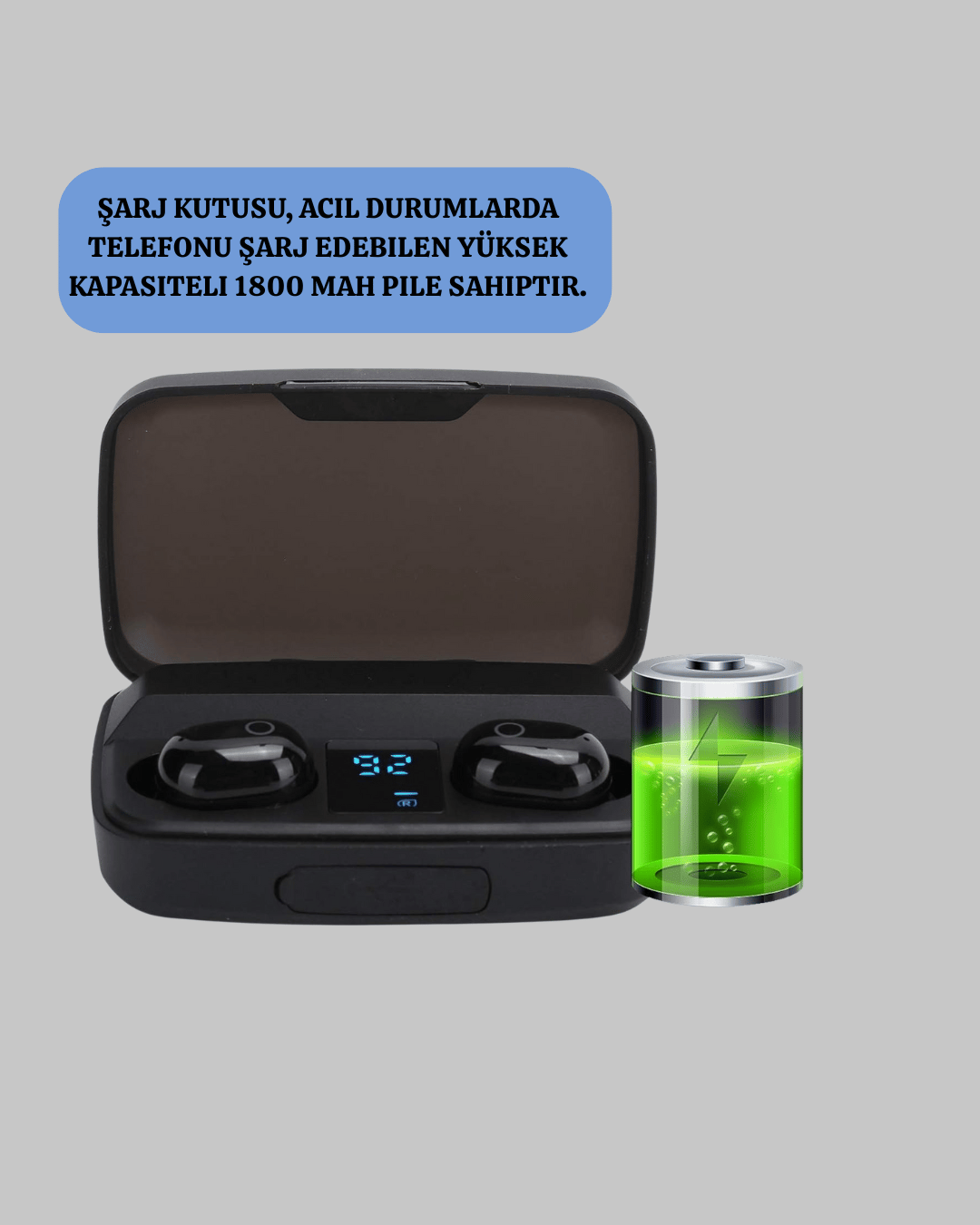 Bluetooth V5.0 Teknolojili Parmak Dokunmatik Kontrol Kulaklık Seti