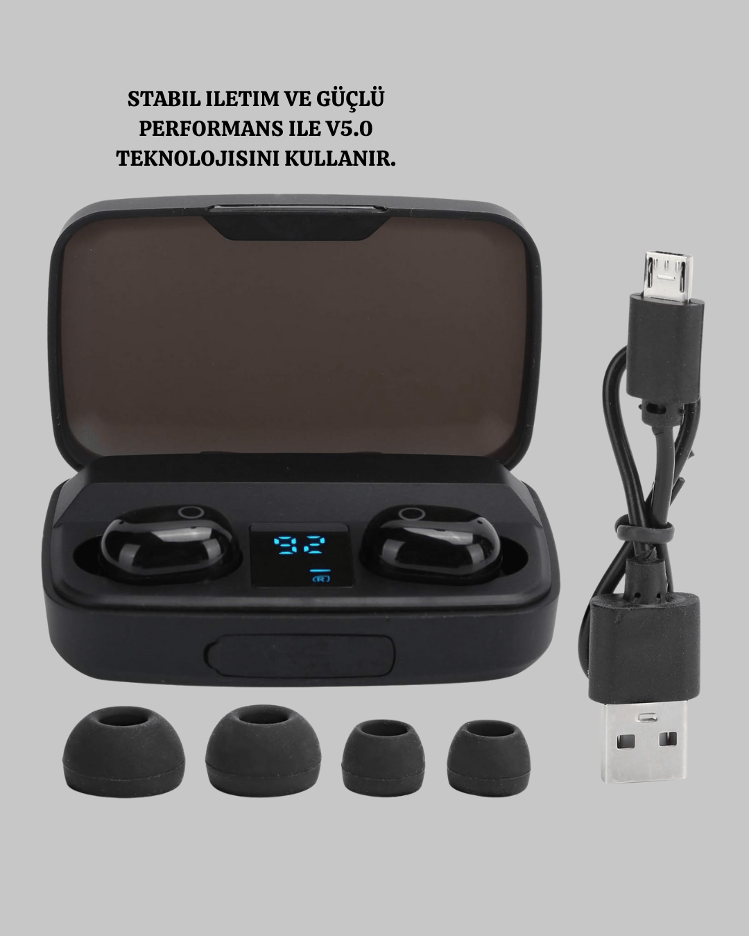 Bluetooth V5.0 Teknolojili Parmak Dokunmatik Kontrol Kulaklık Seti