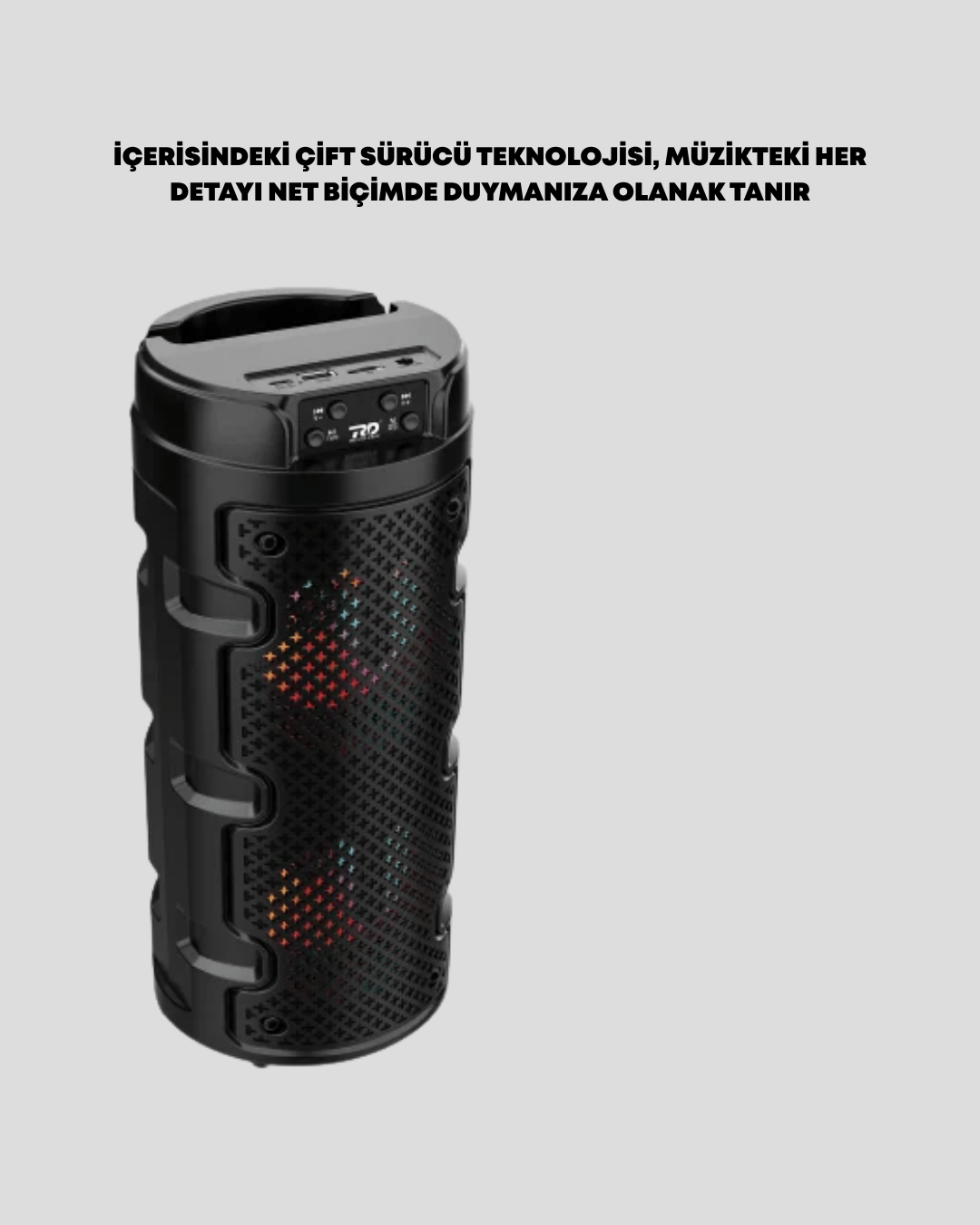 Bluetooth'lu Taşınabilir Kablosuz Hoparlör – Çift Sürücülü Güçlü Ses, USB/SD/AUX Destekli Müzik Sistemi