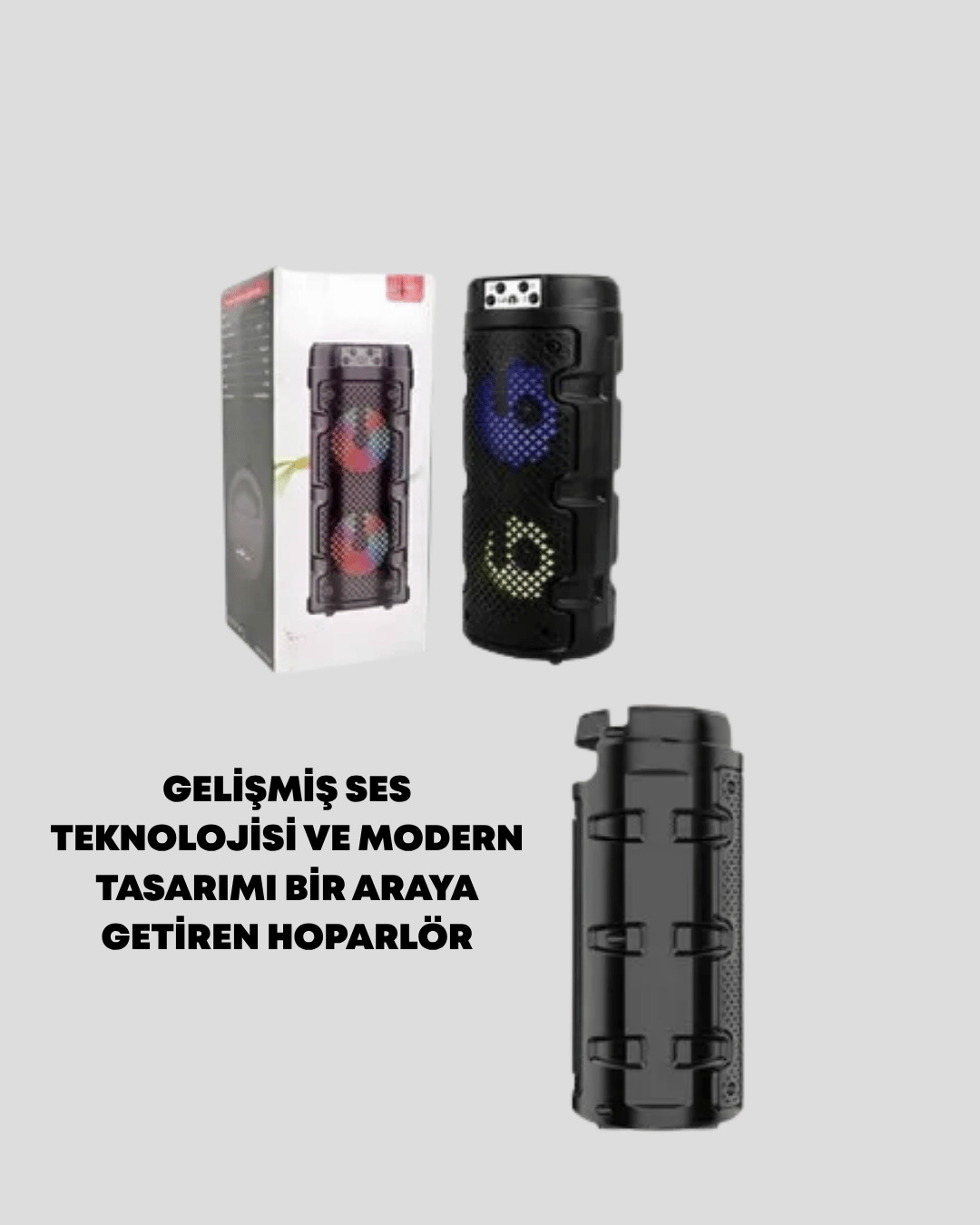 Bluetooth'lu Taşınabilir Kablosuz Hoparlör – Çift Sürücülü Güçlü Ses, USB/SD/AUX Destekli Müzik Sistemi
