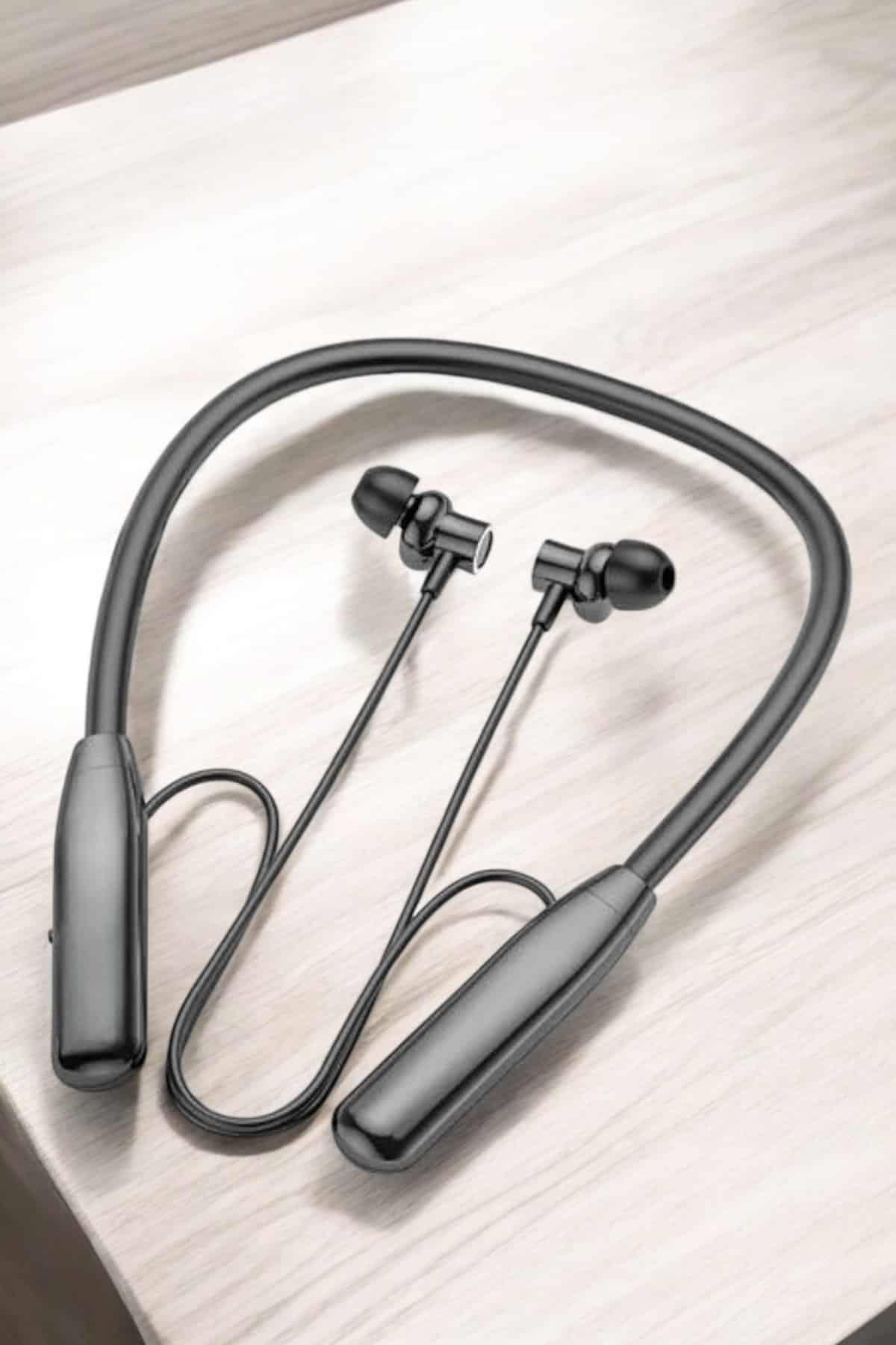 Boyun Askılı Bluetooth Kulaklık Uzun Şarj Süreli Dijital Göstergeli Kablolu