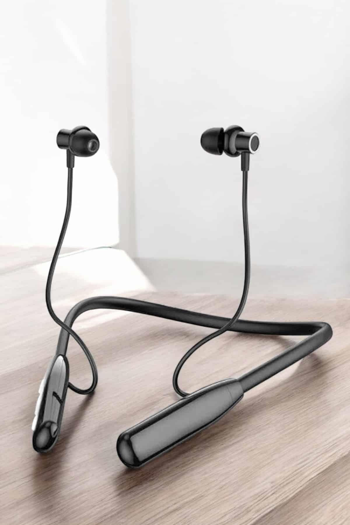 Boyun Askılı Bluetooth Kulaklık Uzun Şarj Süreli Dijital Göstergeli Kablolu