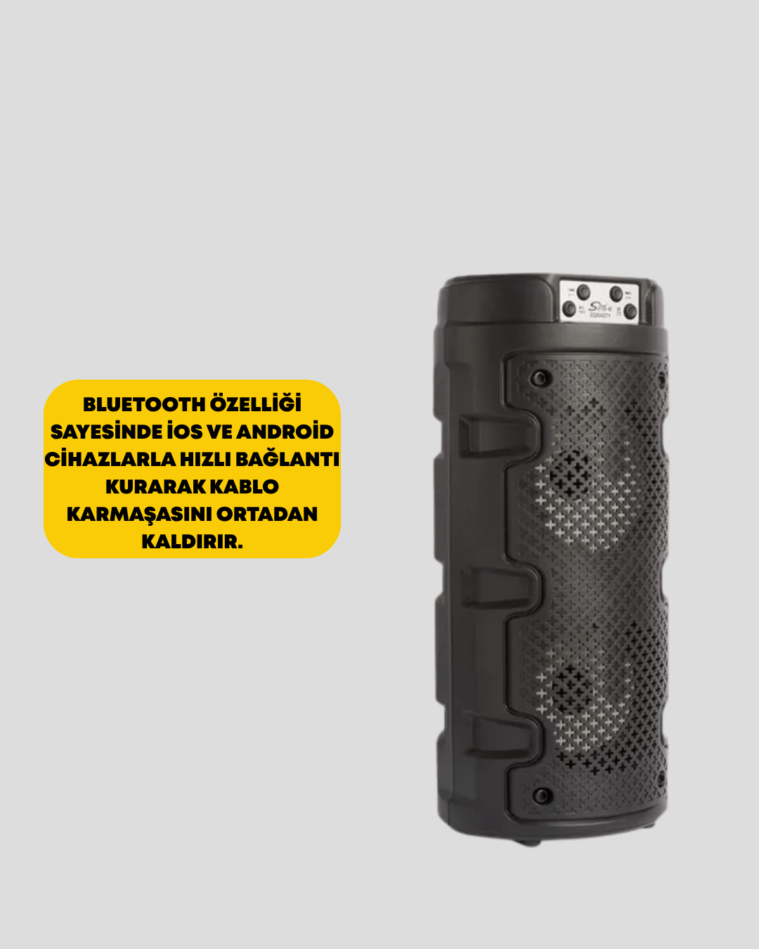 Derin Bass ve Net Tizlerle Üstün Müzik Deneyimi – Modern Kablosuz Bluetooth Hoparlör, Taşınabilir ve Şık