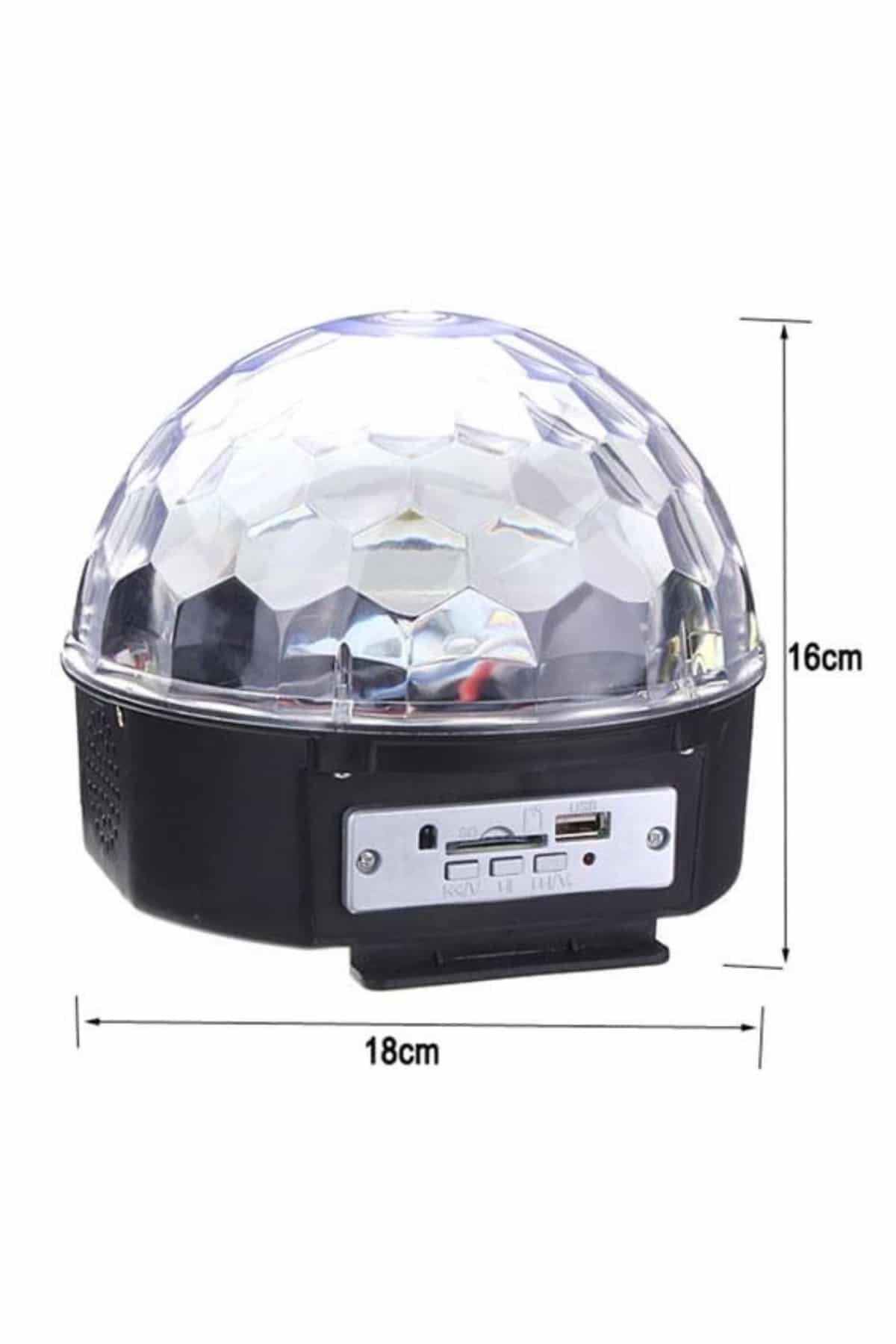 Disko Topu Renkli Işıklı Lazer Parti Bluetooth Bağlantılı Led Küre