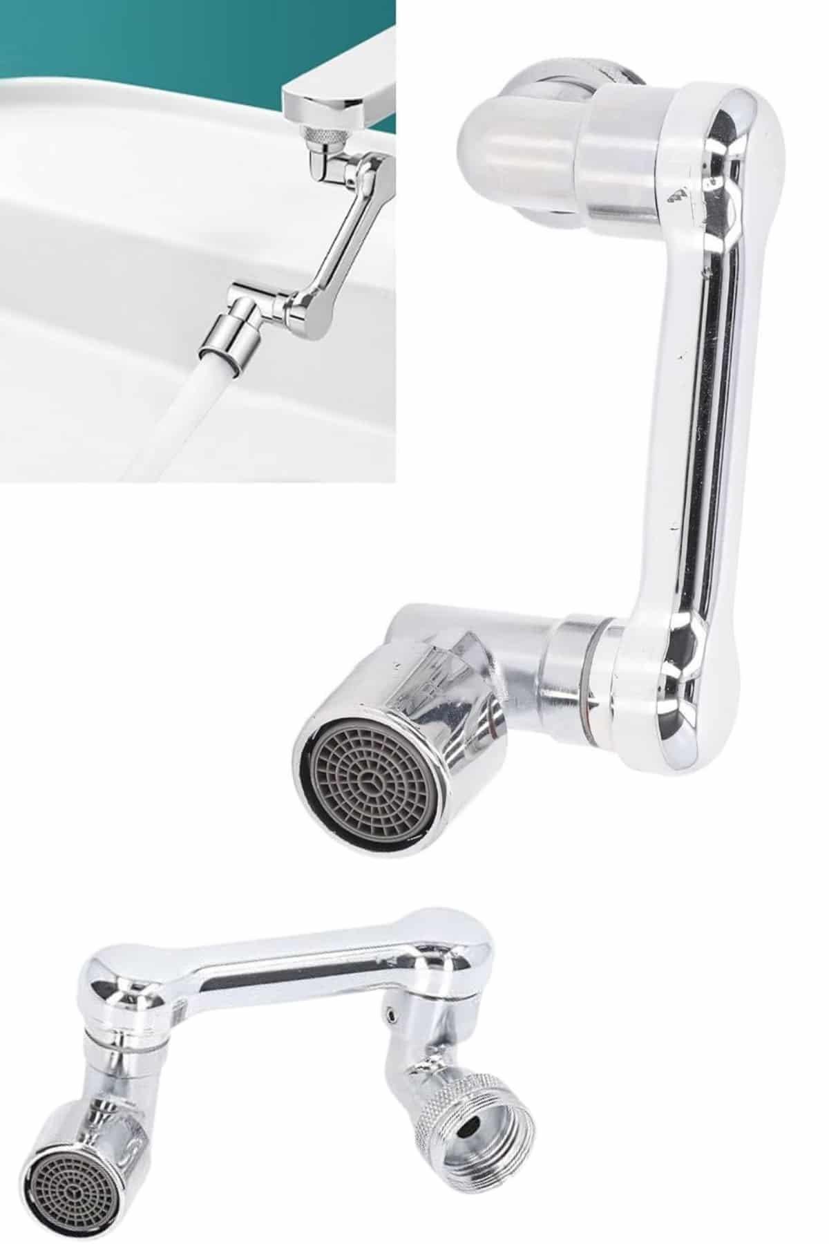 Döndürülebilir Musluk Mutfak Banyo Musluk Ucu Başlığı 4 Filtreli