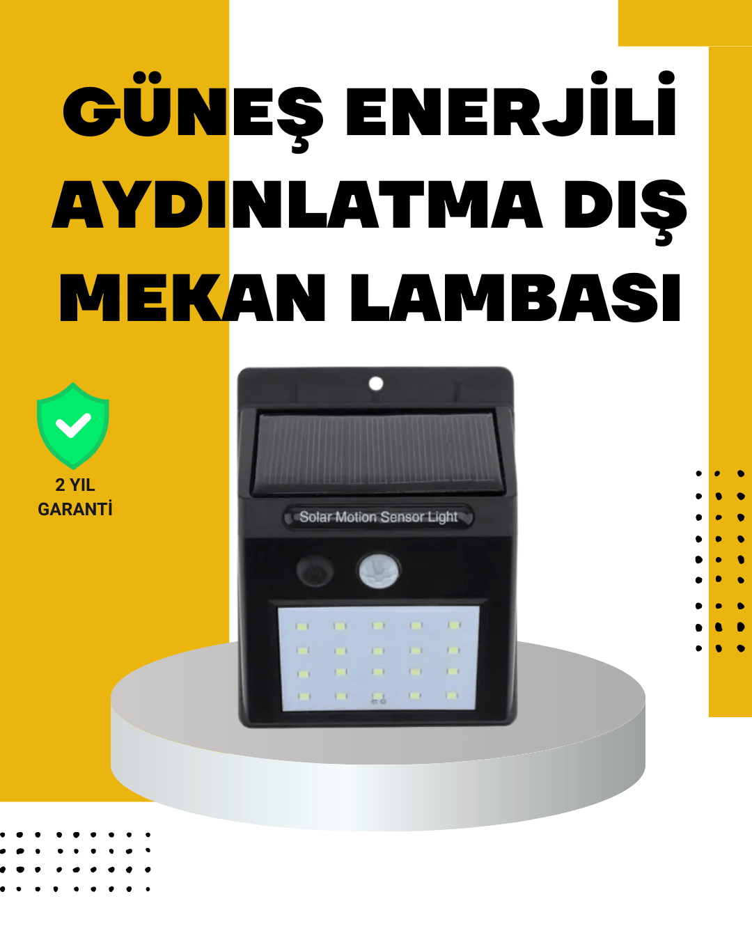 Enerji Tasarruflu ve Otomatik Sensörlü LED Güneş Işığı – Dış Mekan Uyumlu