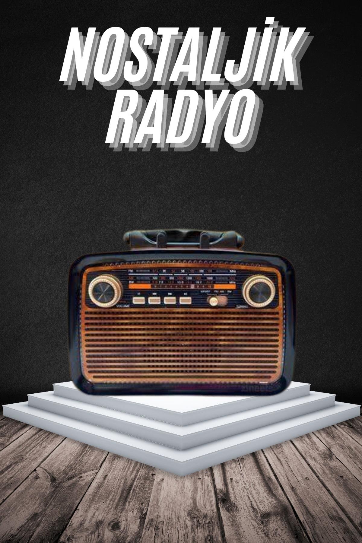 Eskitme Nostalji Tasarımlı Bluetoothlu Nostalji Radyo Ahşap Nostaljik Görünümlü