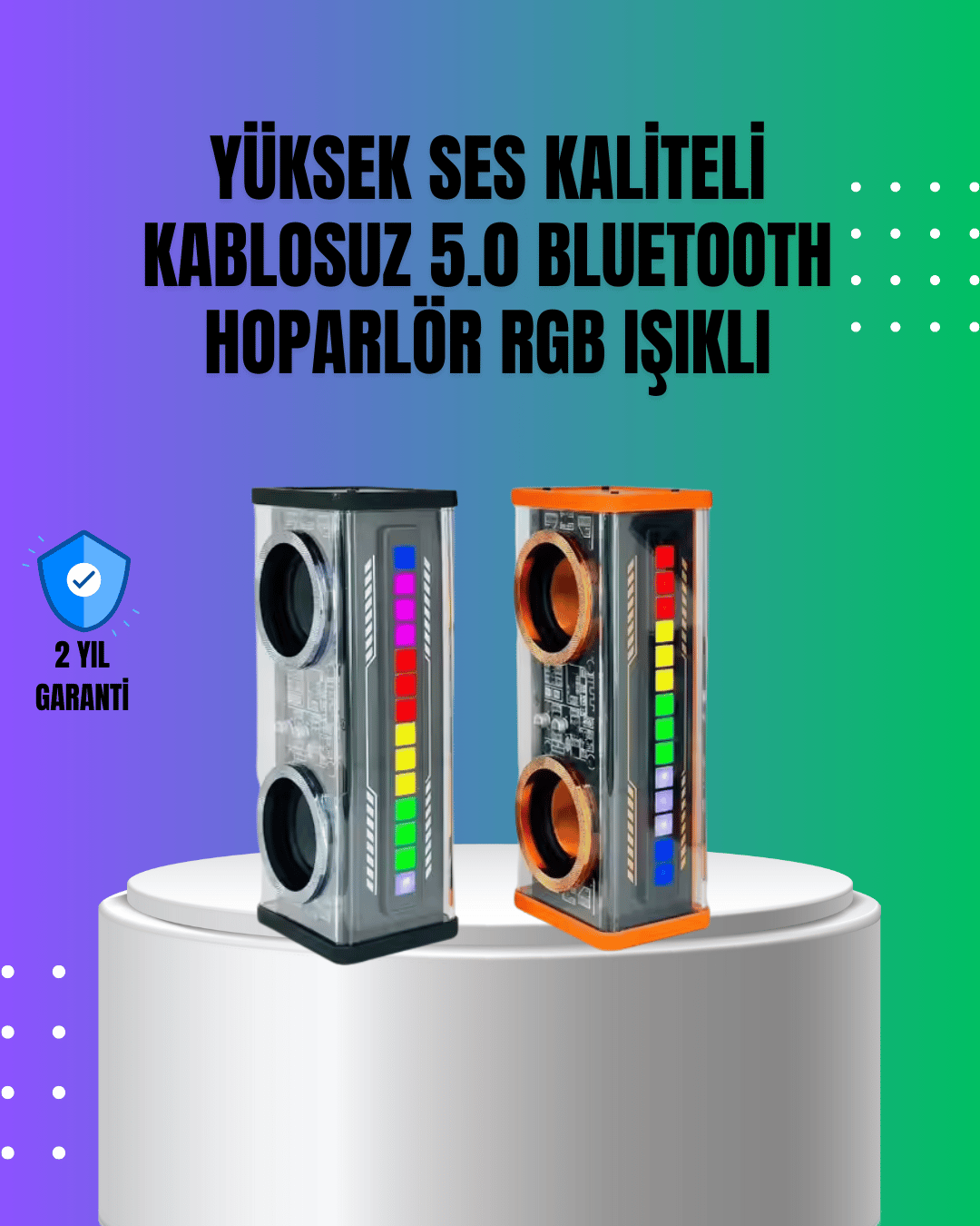 Gelişmiş LED Işıklı Bluetooth Hoparlör – Taşınabilir ve Güçlü Ses Deneyimi