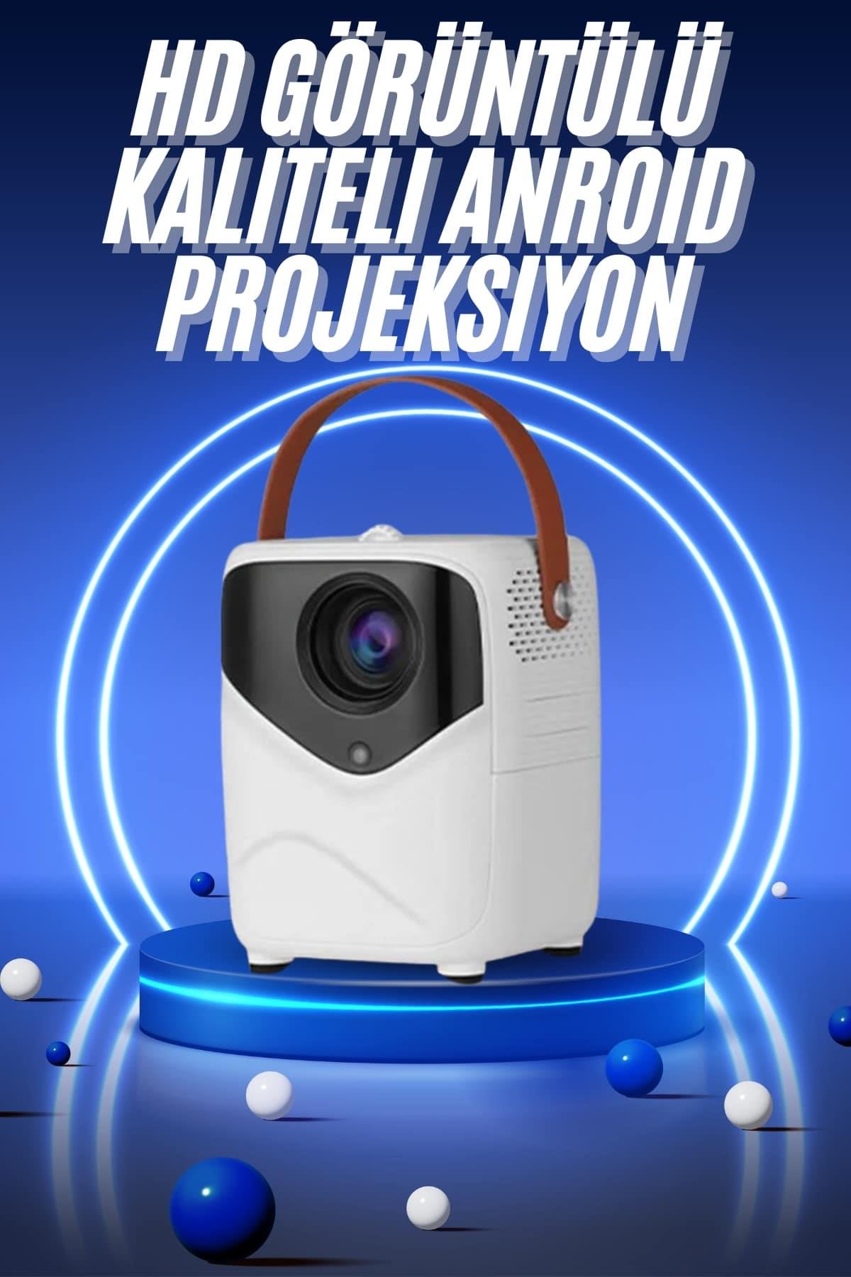 HD Ayaklı Portatif Projeksiyon Cihazı Bluetooth Wifi Akıllı Android İşlemcili