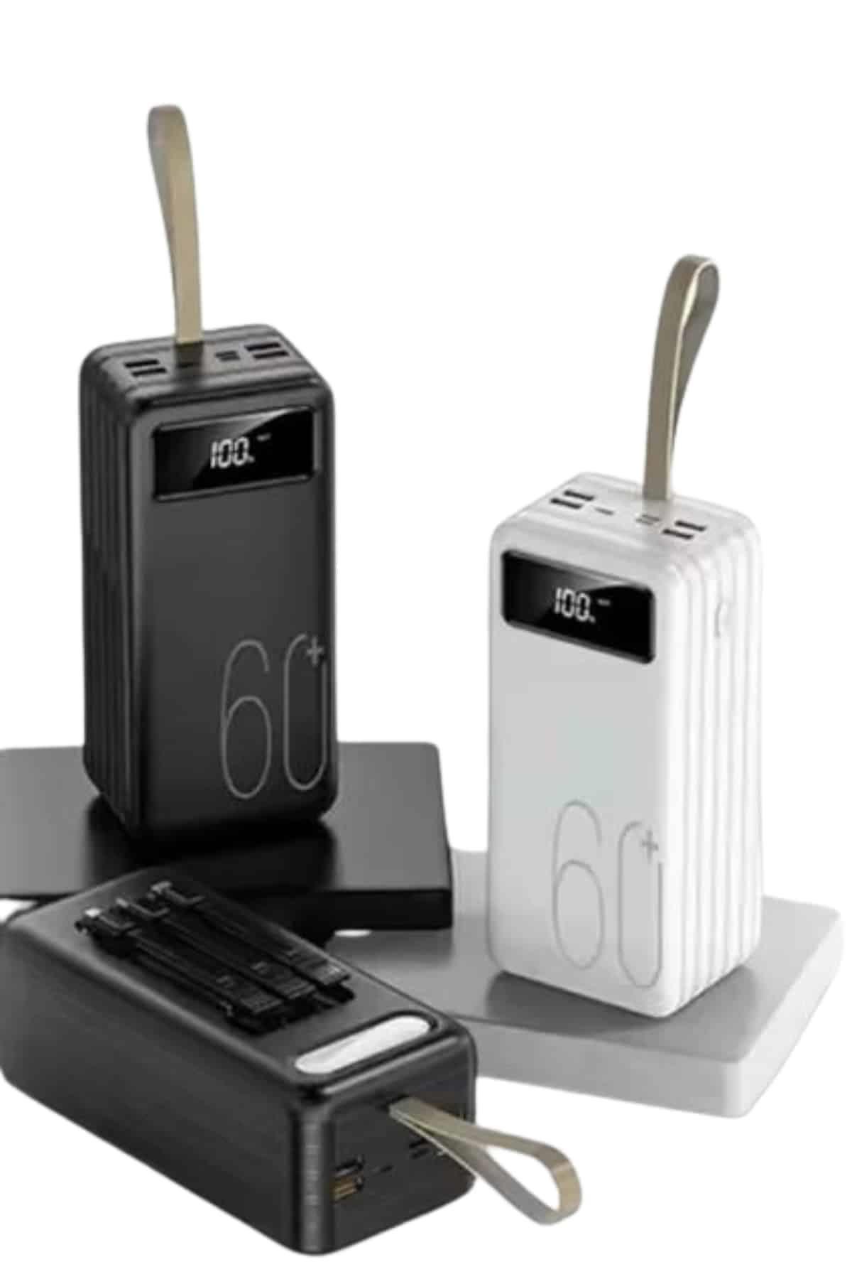 Hızlı Şarj 4 Çıkışlı Powerbank 60.000 Mah Taşınabilir Dijital Göstergeli