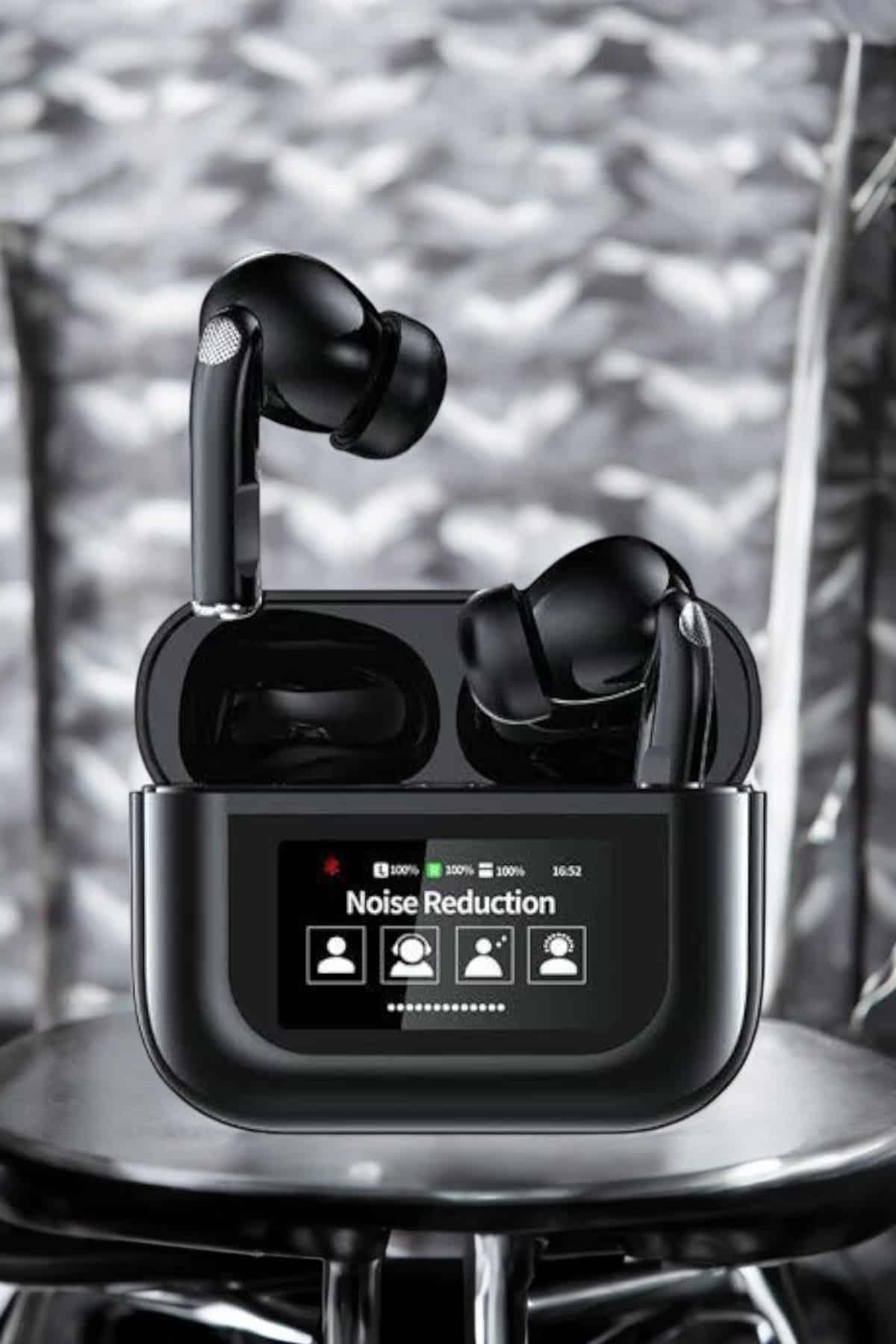 Kablosuz Bluetooth Kulaklık Ekranlı Uzun Şarj Süreli ANC Destekli