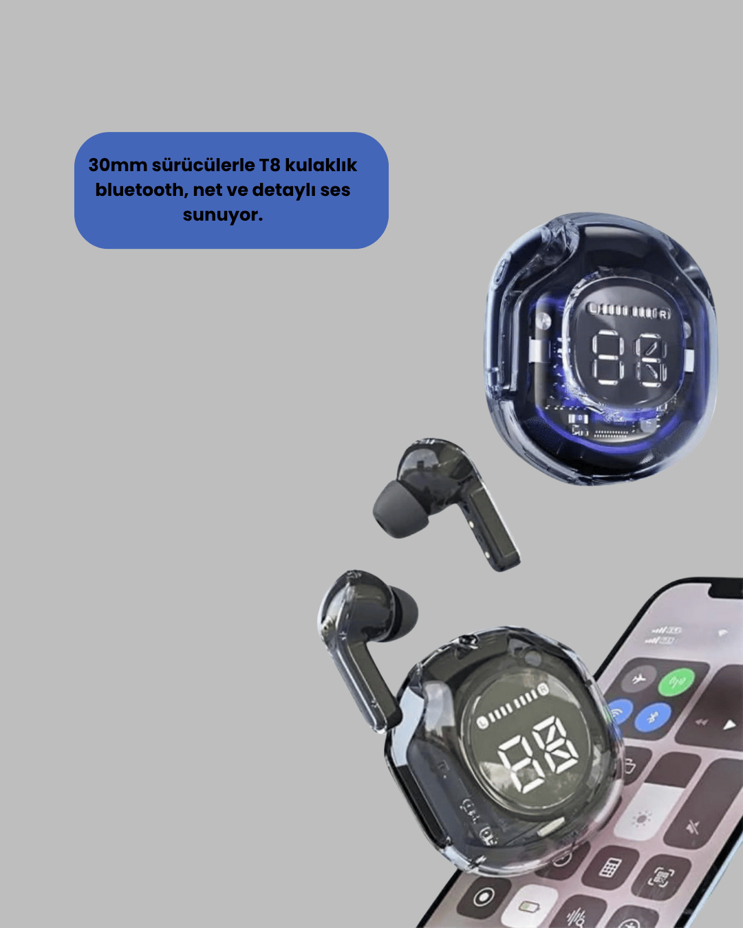 Kablosuz Bluetooth Kulaklık Hifi Ses Kalitesi ve Mikrofonlu