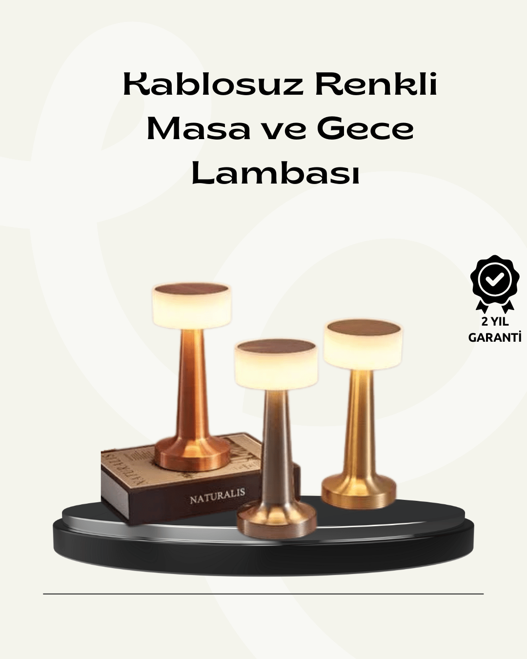 Kablosuz Dokunmatik Masa Lambası – Şık Modern Metal Gövde, USB Şarjlı
