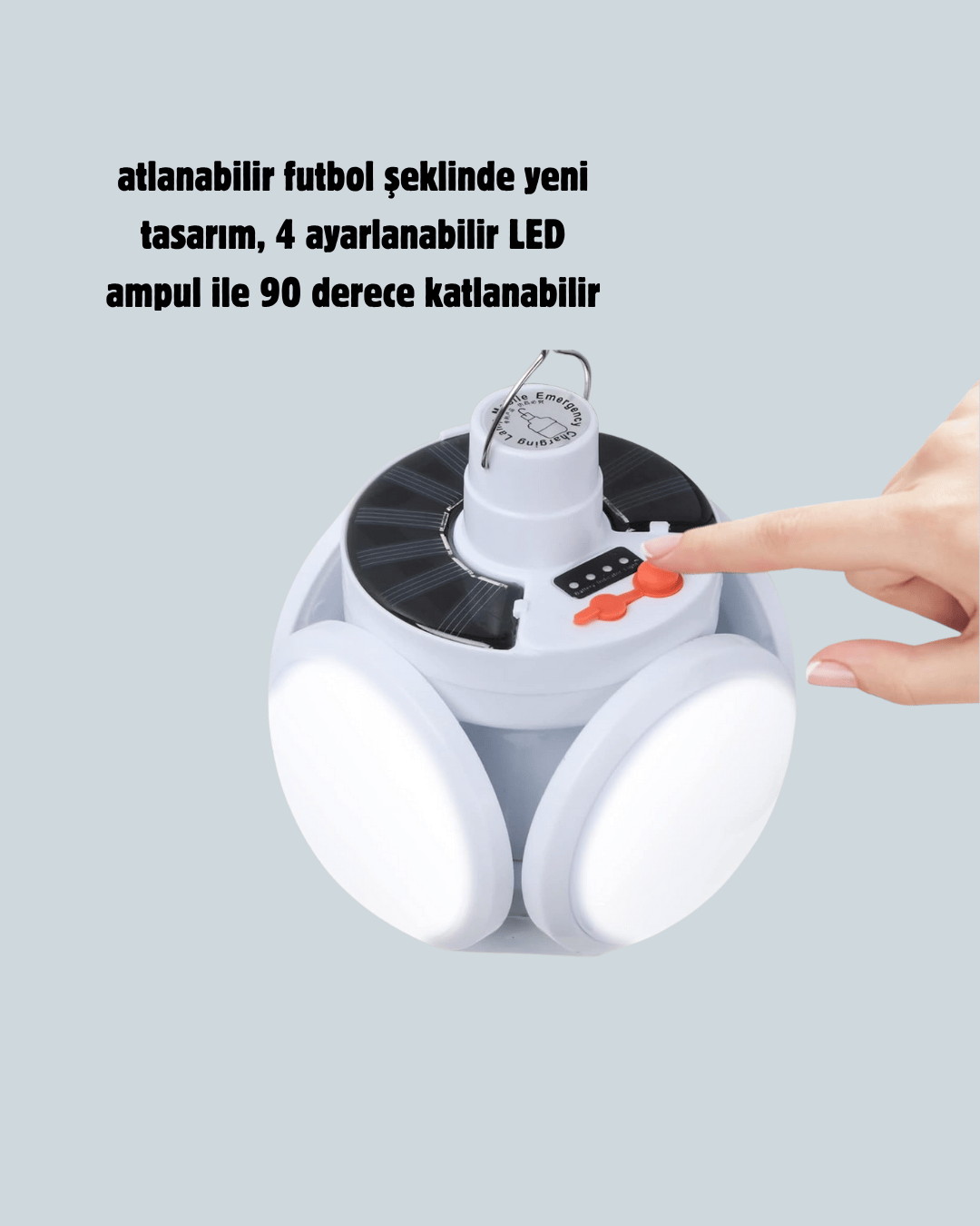 Katlanabilir Güneş Enerjili LED Kamp Lambası USB Şarjlı