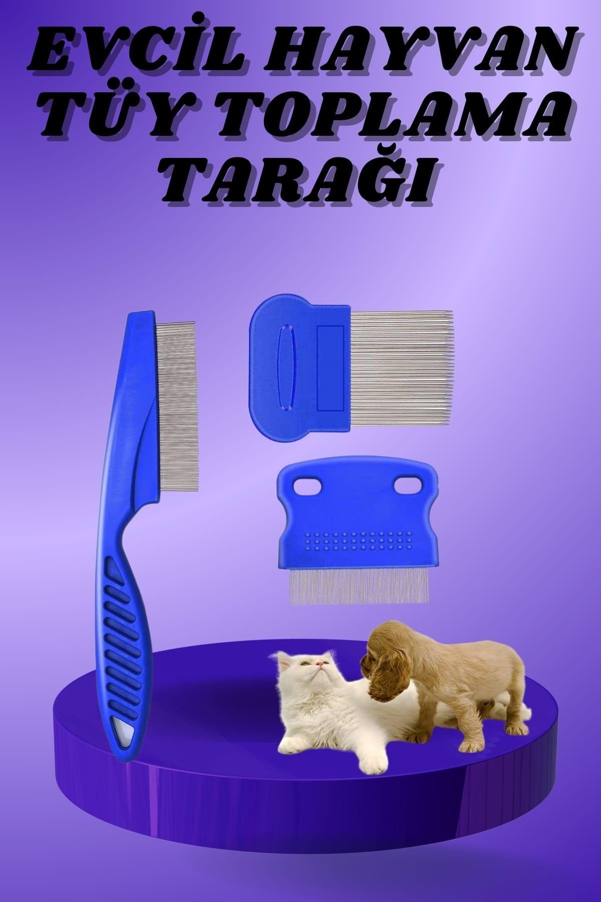 Kedi Köpek Tüy Bit Pire Toplayıcı Toplama Temizleme Tarağı Tarak Seti 4'lü Set