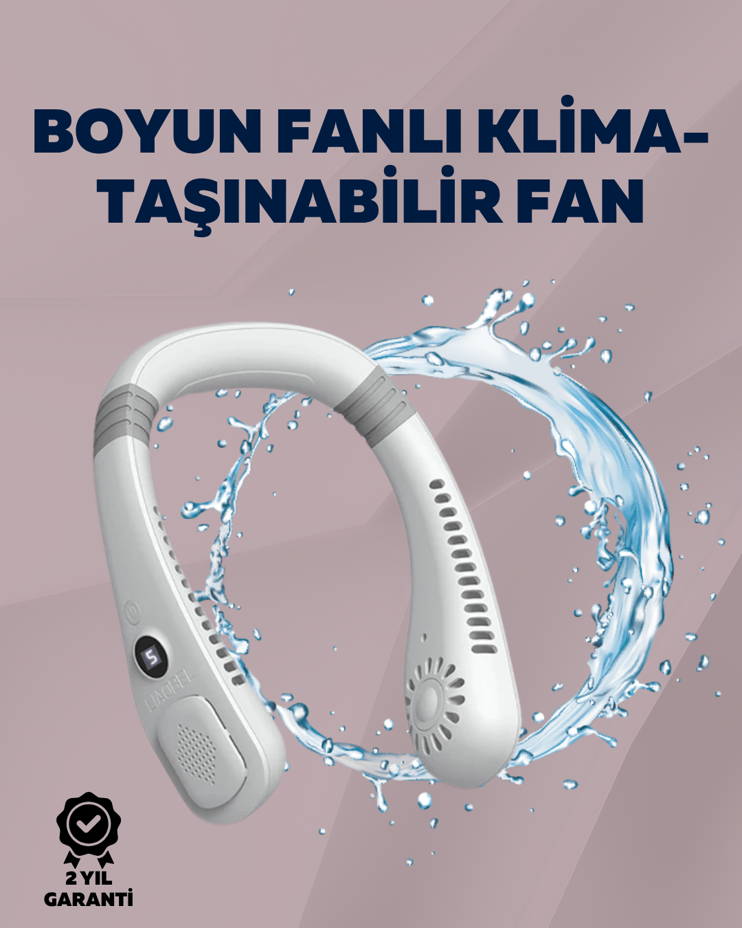 Kişisel Klima Fanı | 360° Dairesel Hava Akışı, Bladeless Tasarım, 5 Rüzgar Hızı, Taşınabilir ve Sessiz