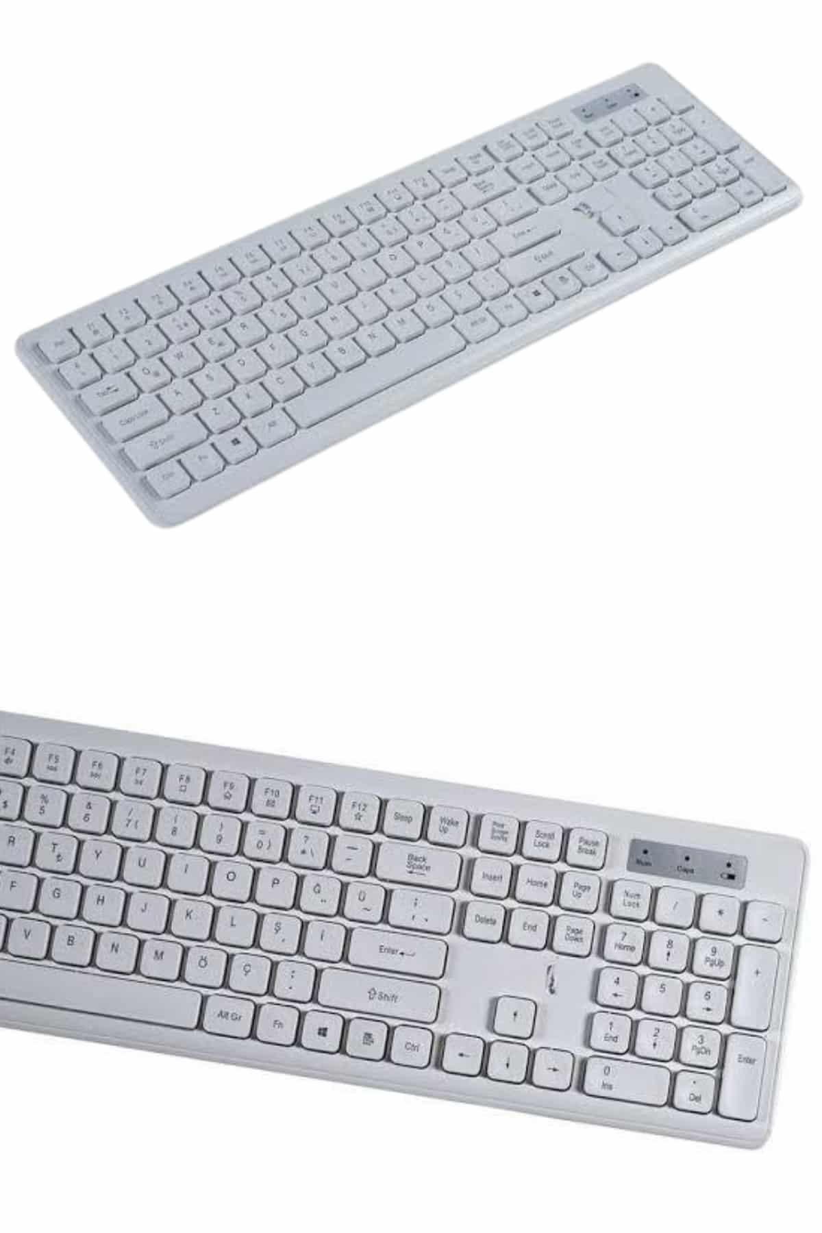 Klavye Mouse Seti Sessiz Kablosuz Türkçe TV  PC Uyumlu