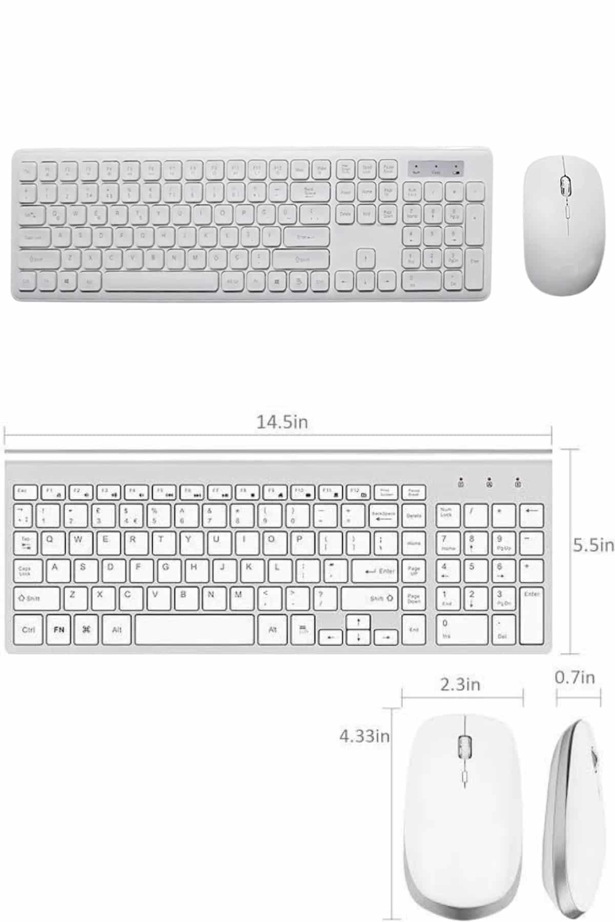 Klavye Mouse Seti Sessiz Kablosuz Türkçe TV  PC Uyumlu
