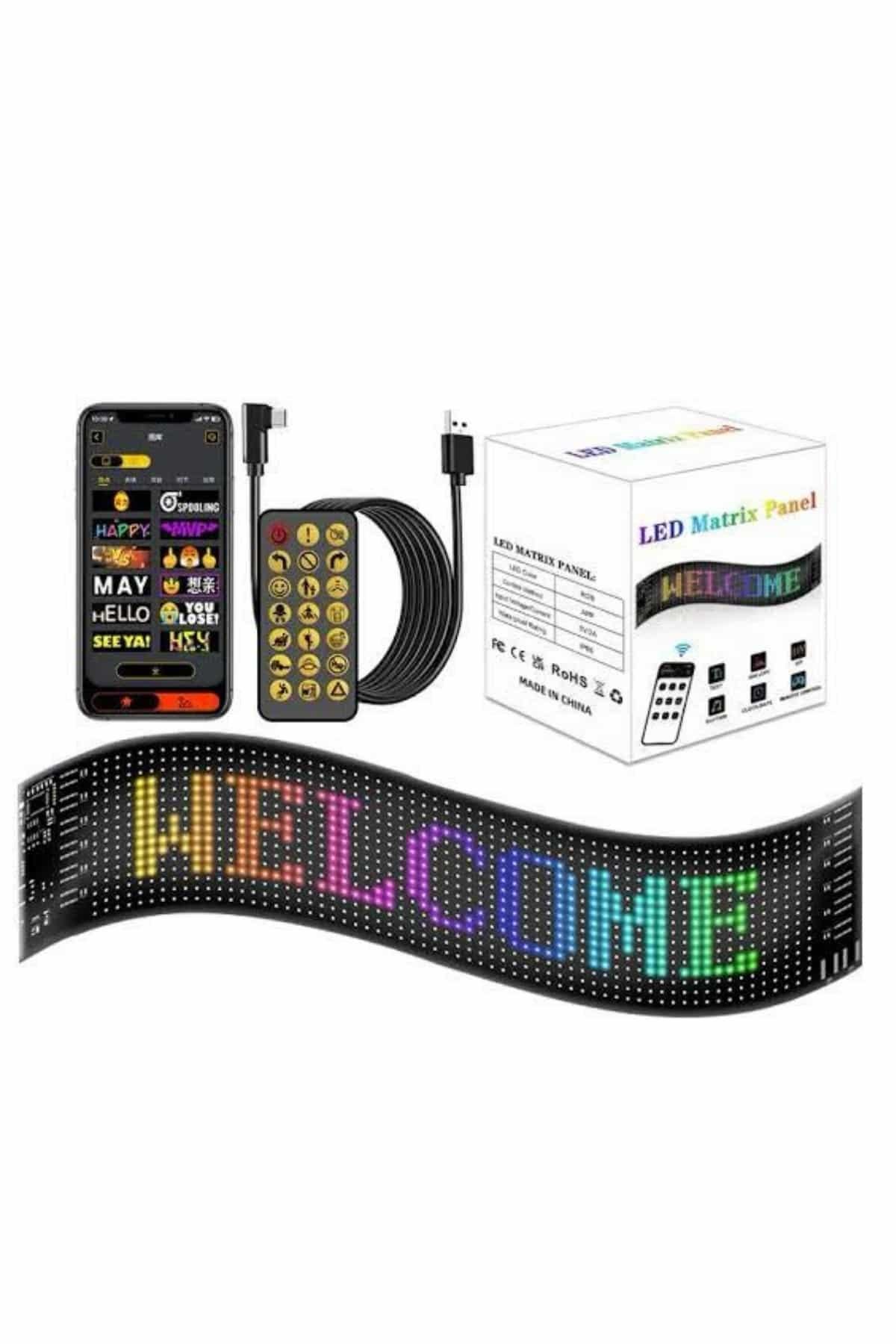 Led Ekran Matrix Panel Dijital Araba Yazısı RGB 16x64