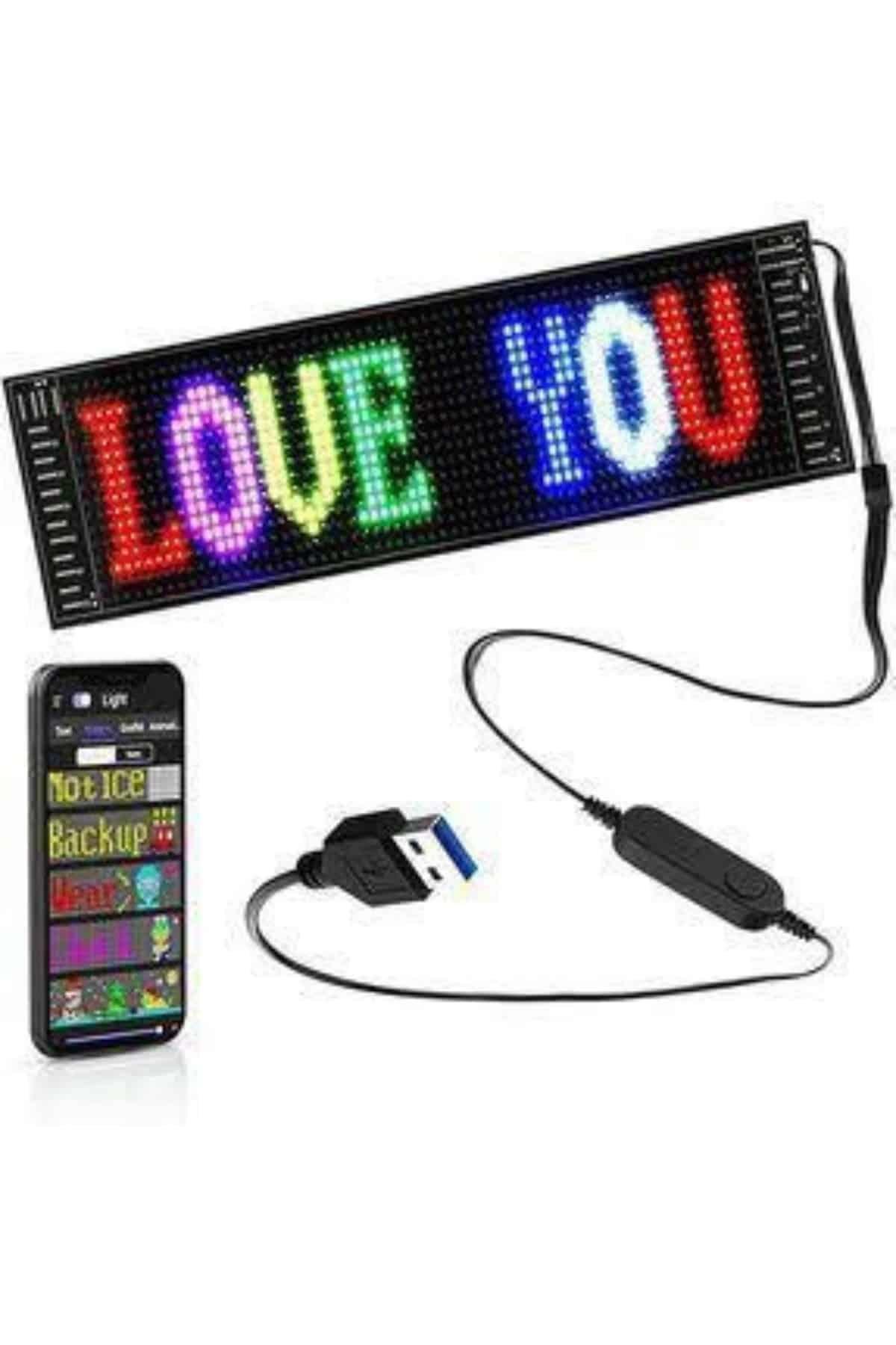 Led Ekran Matrix Panel En Büyük Boy 16X96 Araba Yazısı 19.2x89.8 cm