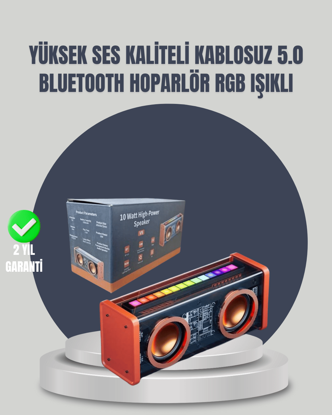 LED Işık Efektli Taşınabilir Bluetooth Hoparlör