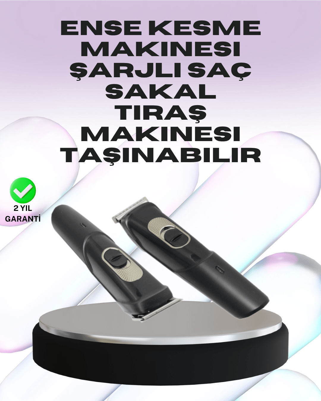 Paslanmaz Bıçaklı, Şarjlı ve Sessiz Saç Sakal Kesme Makinesi – Ev Kullanımı İçin İdeal