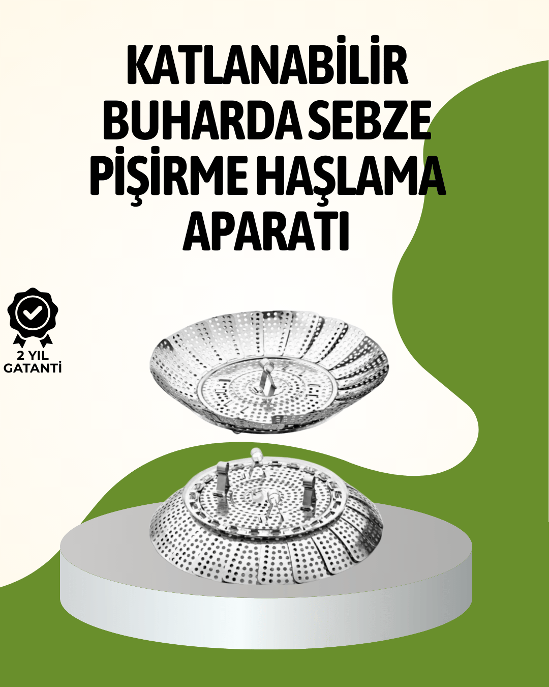 Paslanmaz Çelik Buharda Pişirme Sepeti – Temizlemesi Kolay, Dayanıklı Tasarım