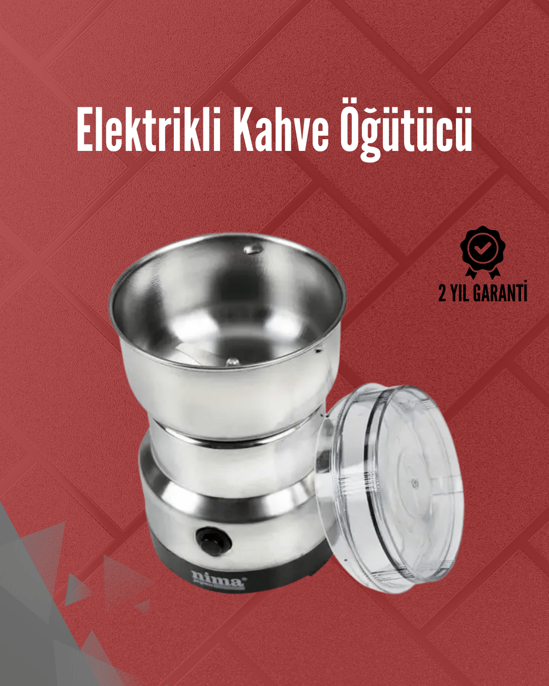 Paslanmaz Çelik Elektrikli Kahve Değirmeni | Sessiz, Hızlı, Çok Amaçlı Öğütücü (200W)