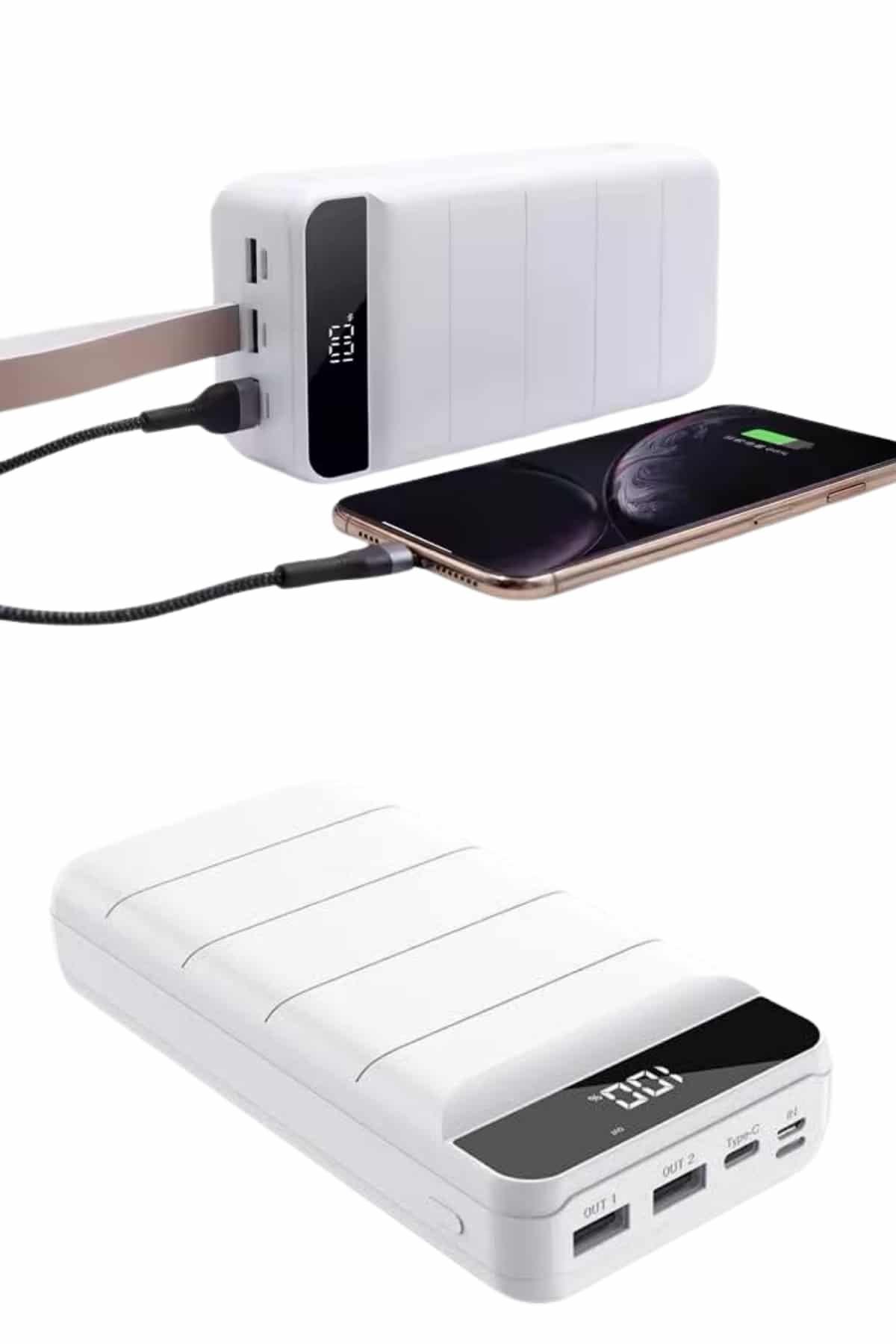 Powerbank 50.000 Mah Dijital Göstergeli Taşınabilir 4 Portlu Hızlı Powerbank