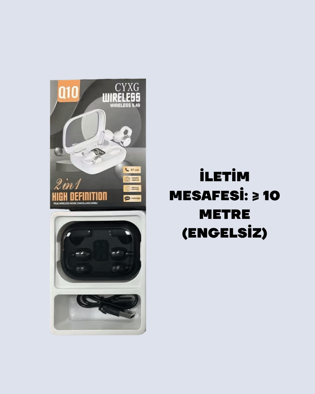 Q10 Bluetooth 5.4 Kablosuz Kulaklık – Dokunmatik, Uzun Pil Ömrü, Type-C Şarj
