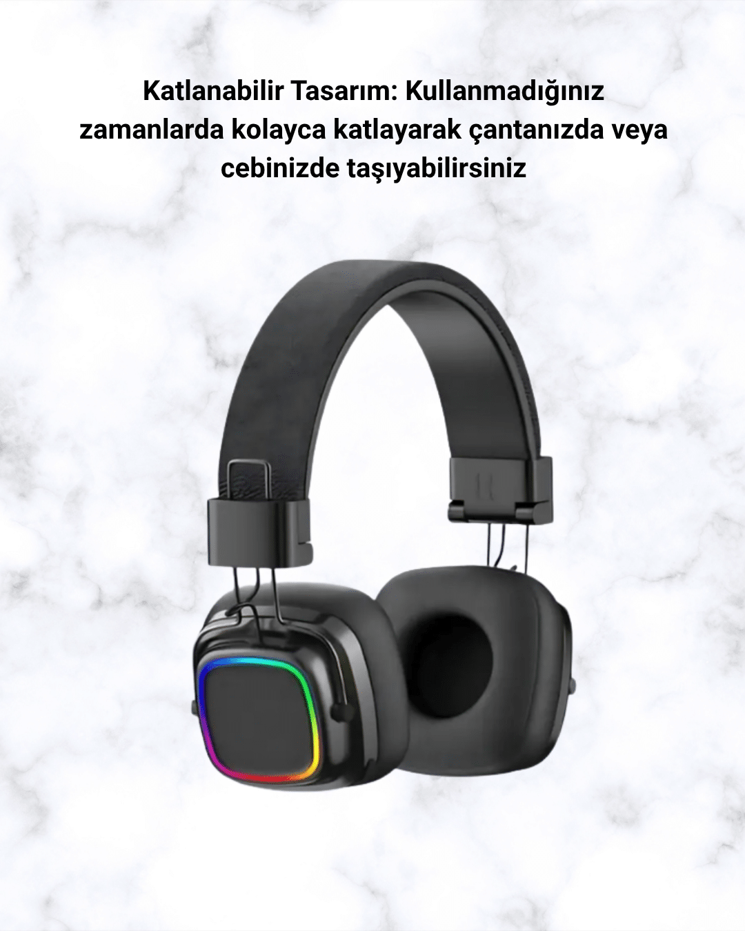 RGB Işıklı Katlanabilir Bluetooth 5.3 Kulak Üstü Kulaklık