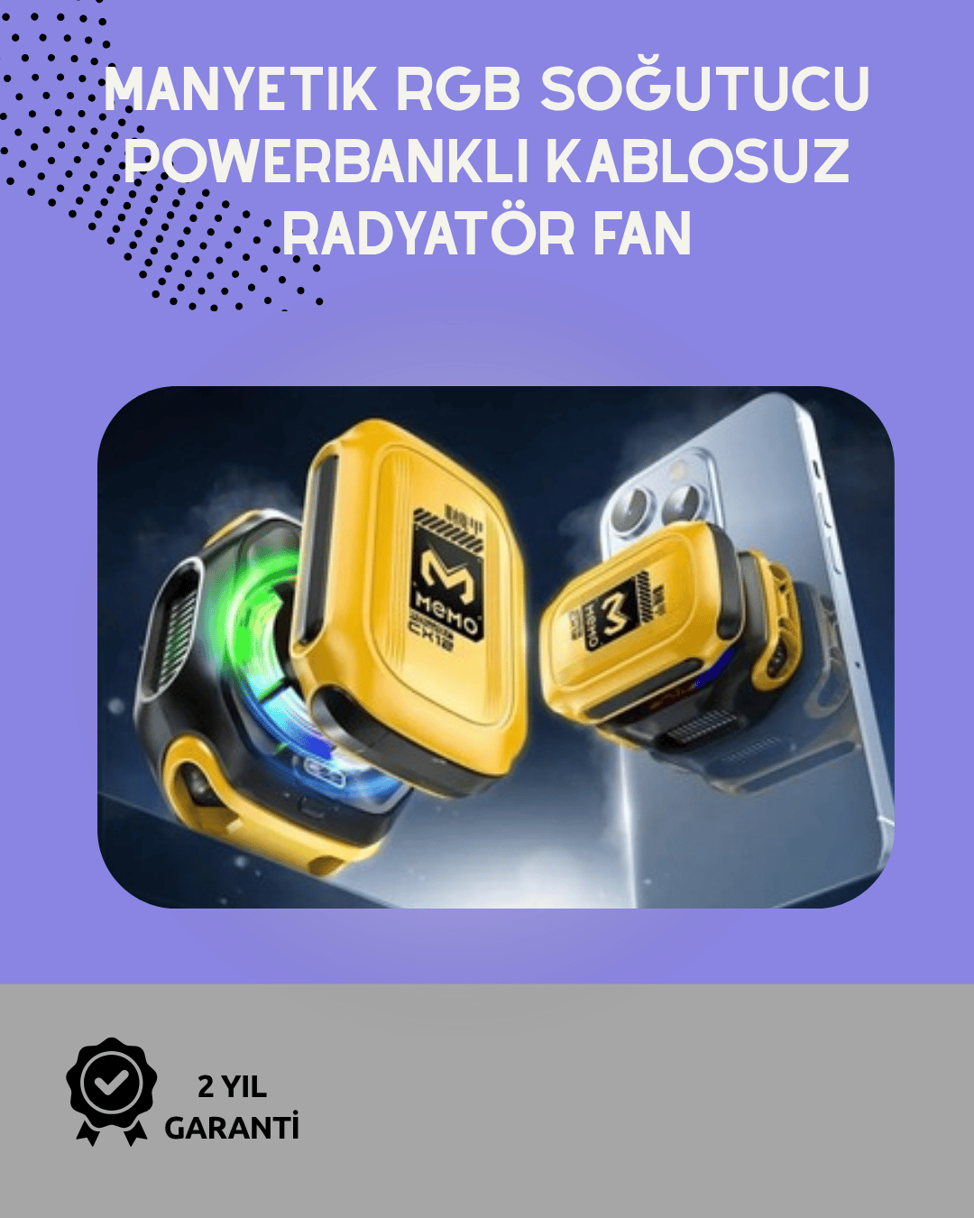 Sessiz Çalışan Yarı İletken Telefon Soğutucu | iOS ve Android Uyumlu | 10W Güç