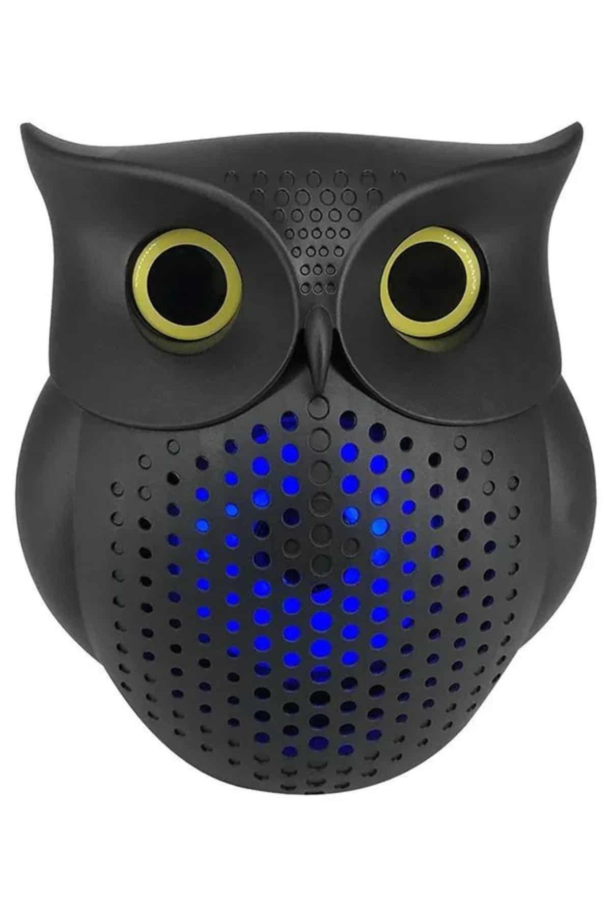 Siyah Bluetooth Hoporlör Baykuş Speaker Bluetooth 5.0 Bağlantılı