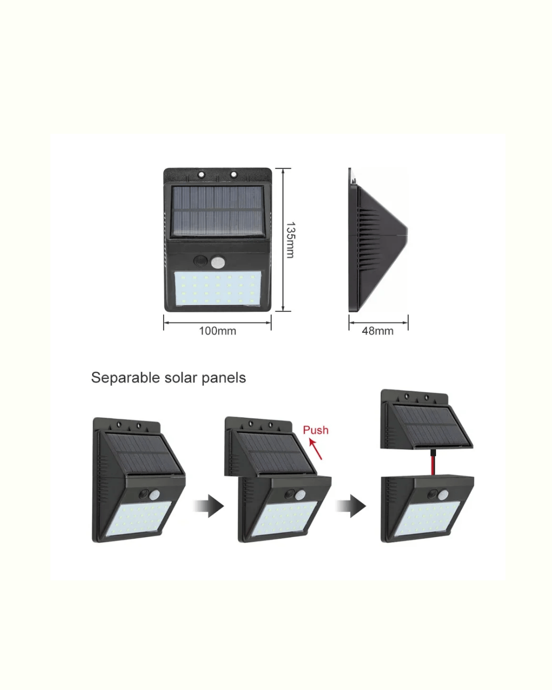 Solar Enerjili 20 LED Duvar Lambası | Hareket Sensörlü, Su Geçirmez, Kablo Gerektirmez