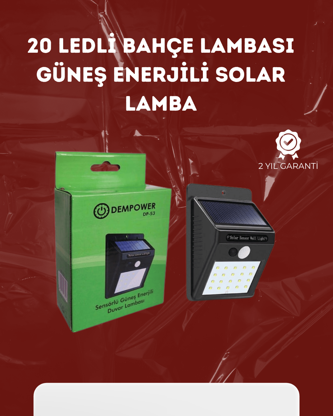 Su Geçirmez 20 LED Solar Aydınlatma | Dış Mekan için PIR Hareket Sensörü ile Akıllı Işık