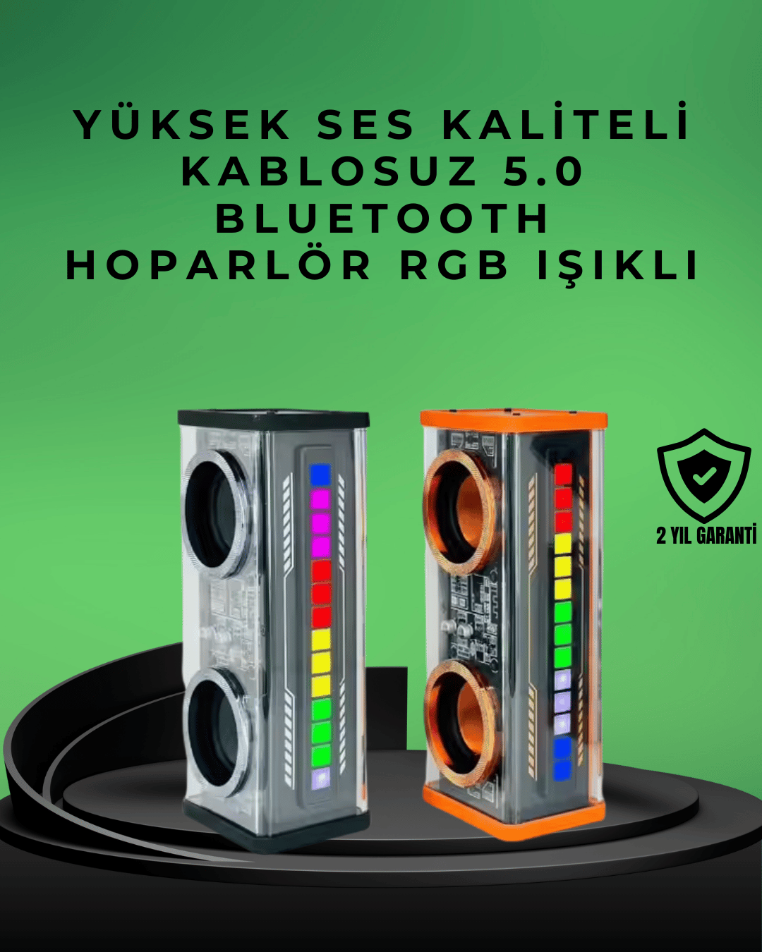 Taşınabilir Bluetooth Hoparlör – LED Işıklarla