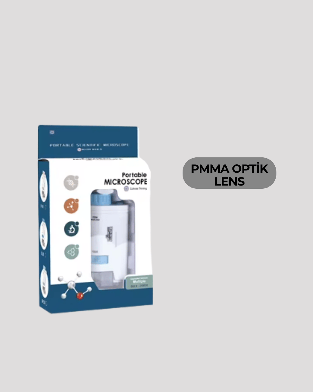 Taşınabilir LED Işıklı Cep Mikroskop – 80X–200X Büyütme