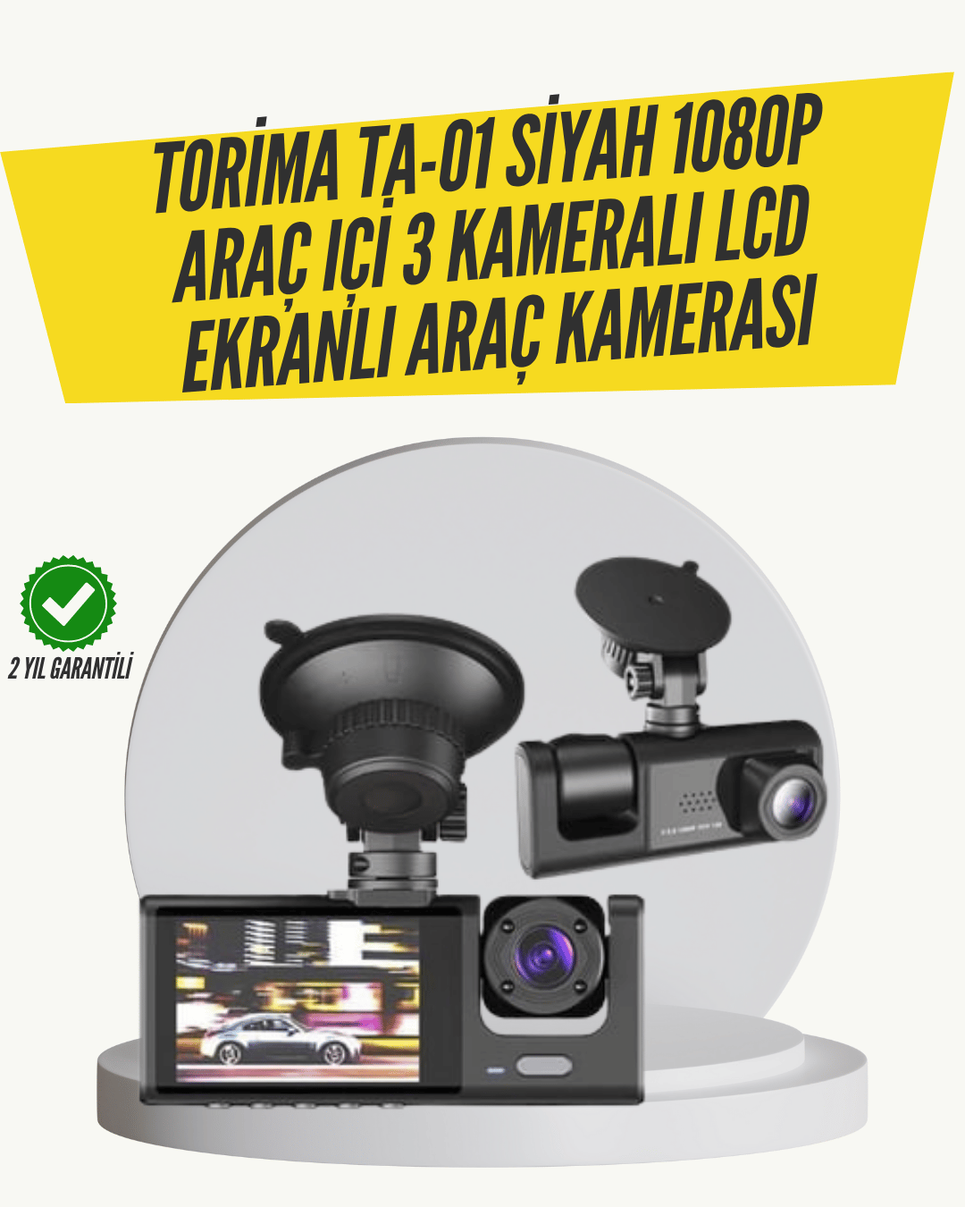 Torima TA-01 3 Kameralı 1080P Araç Kamerası Siyah
