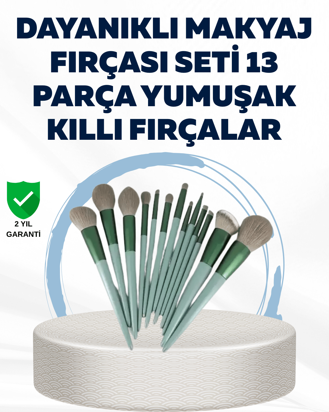 Toz ve Krem Ürünler İçin Güçlü Tutucu Yumuşak Kıllı Makyaj Fırça Takımı 13 Parça