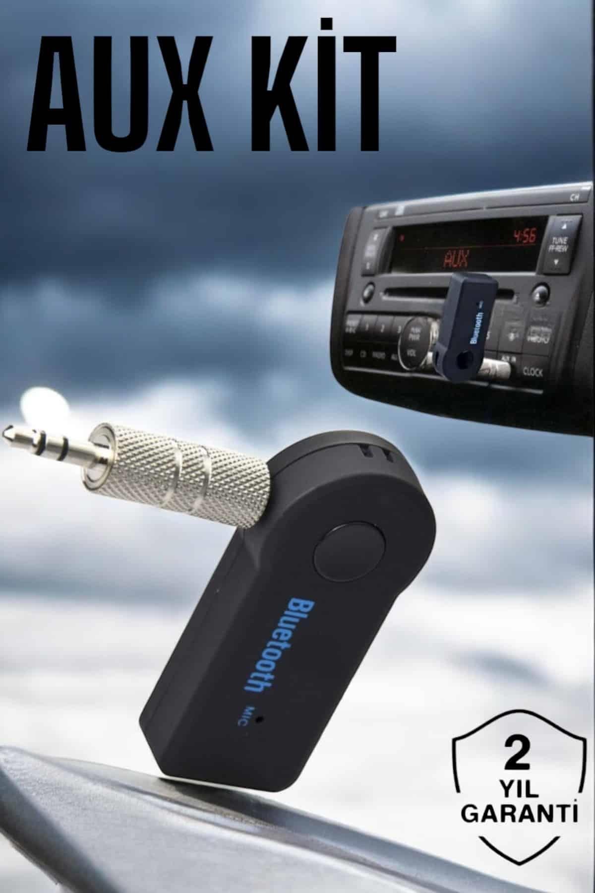 Tüm Araçlara Uyumlu Aux Car Bluetooth Kablosuz Araç Bağlantı Kiti