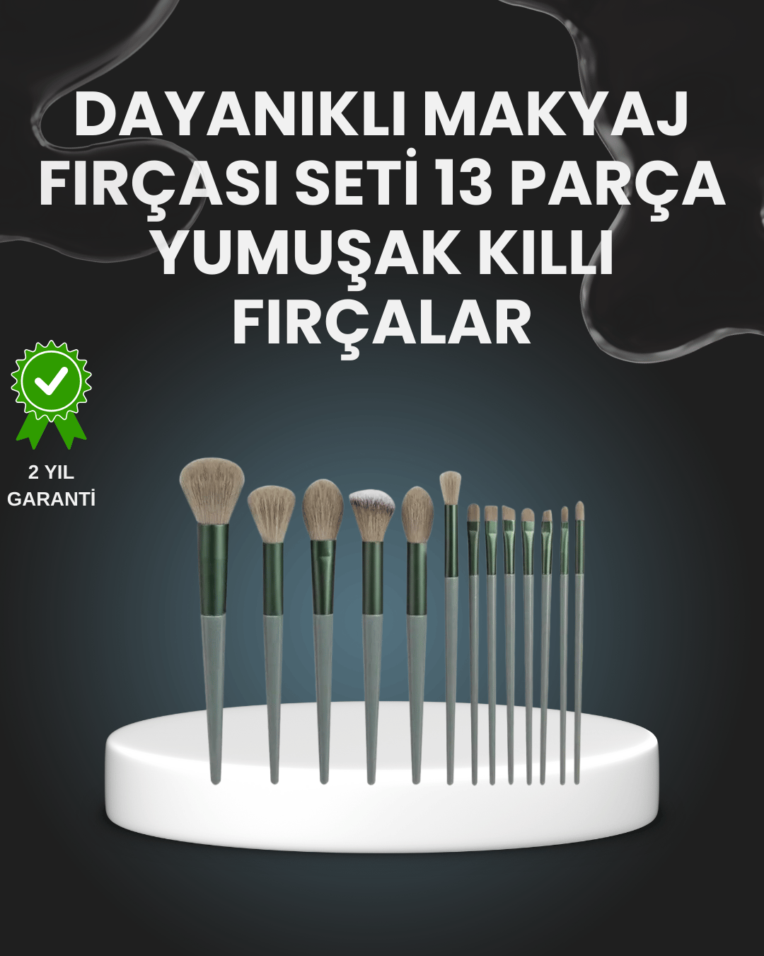 umuşak Kıllı Estetik Tasarımlı 13'lü Makyaj Fırçası Seti Günlük ve Profesyonel Kullanım