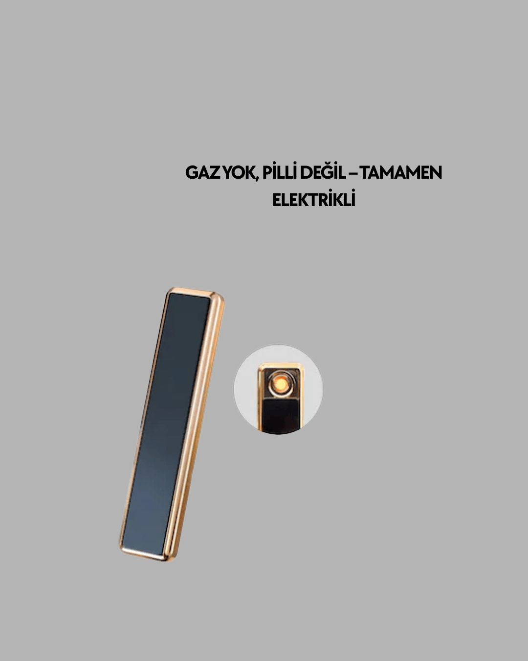 USB Şarjlı Alevsiz Elektronik Çakmak – Rüzgara Dayanıklı, Gazsız, Güvenli Kullanım